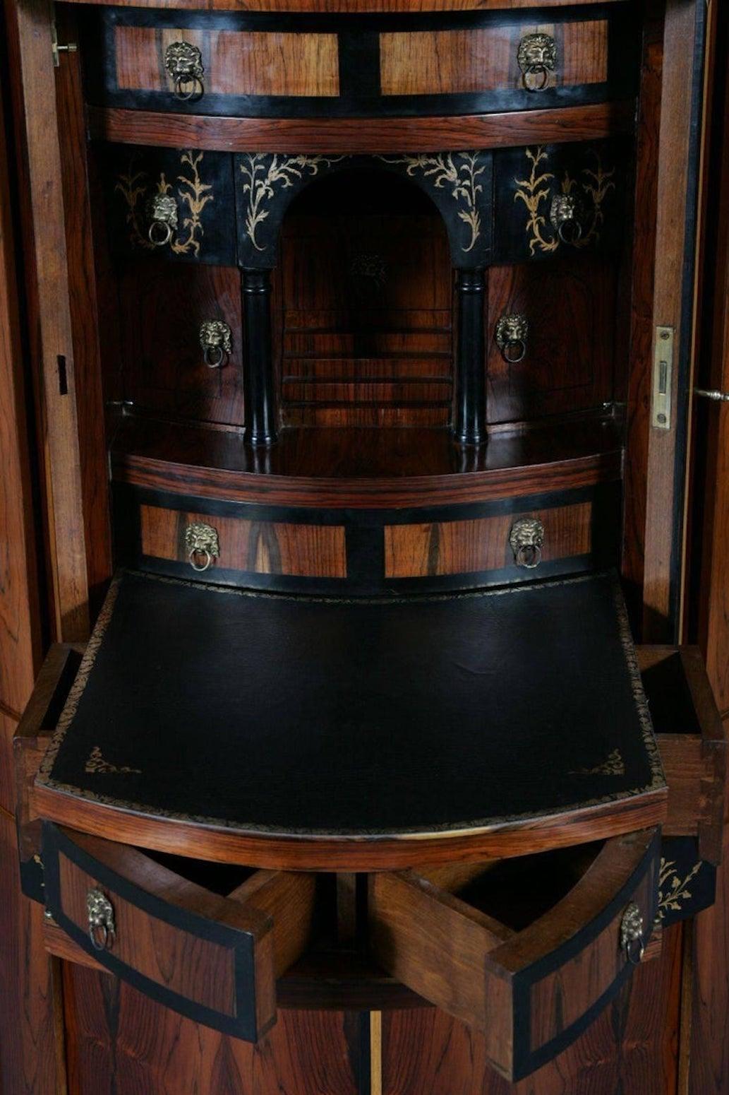 Wood 20th Century Vienna Biedermeier Style Secretaire For Sale