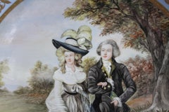 20th Century Austrian Porcelain Plaque, Vienna Charger Lady and Gentlemen,