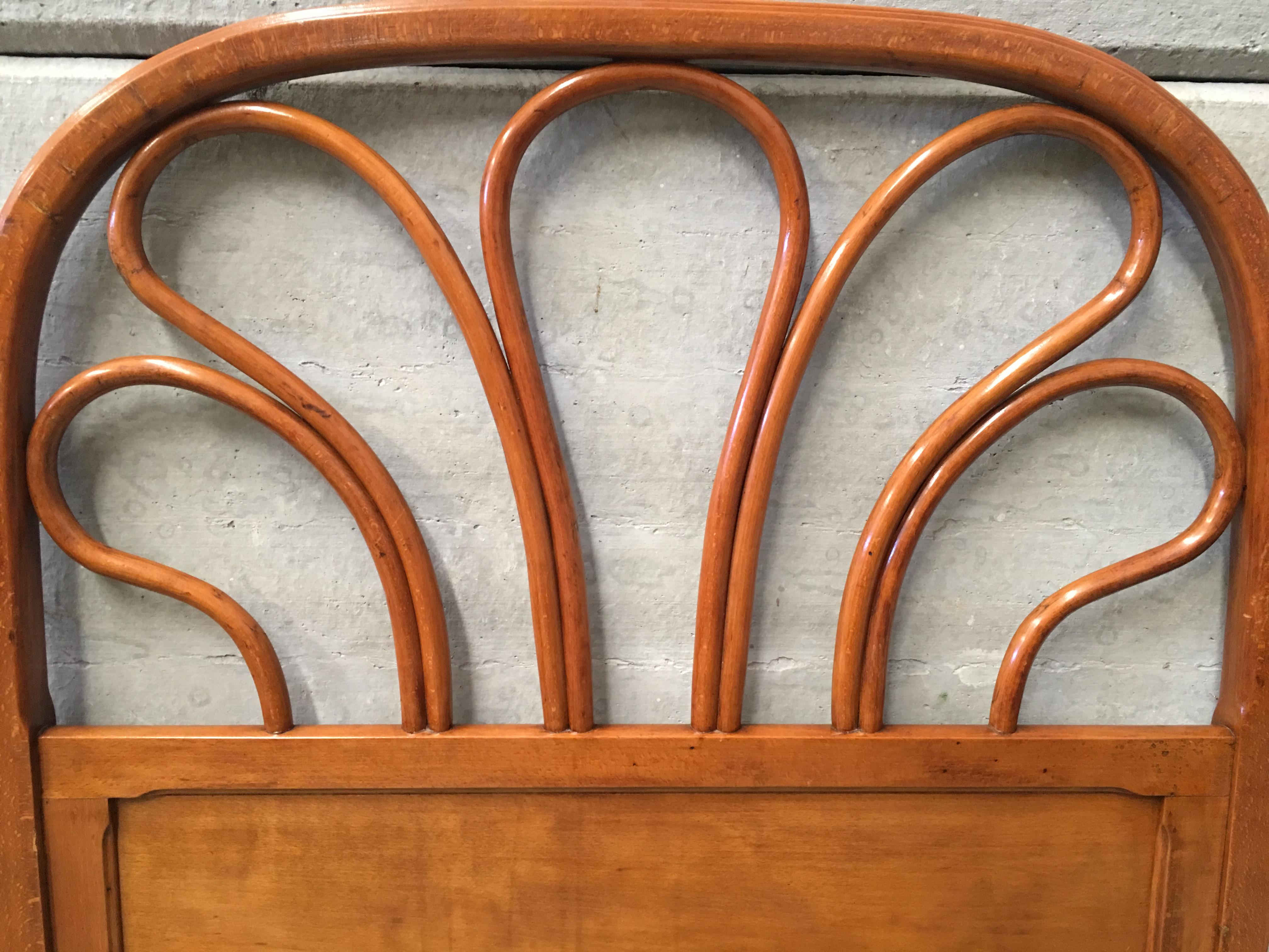 Mid-Century Modern 20th Century Vienna Secession Single Bentwood Headboard For Sale