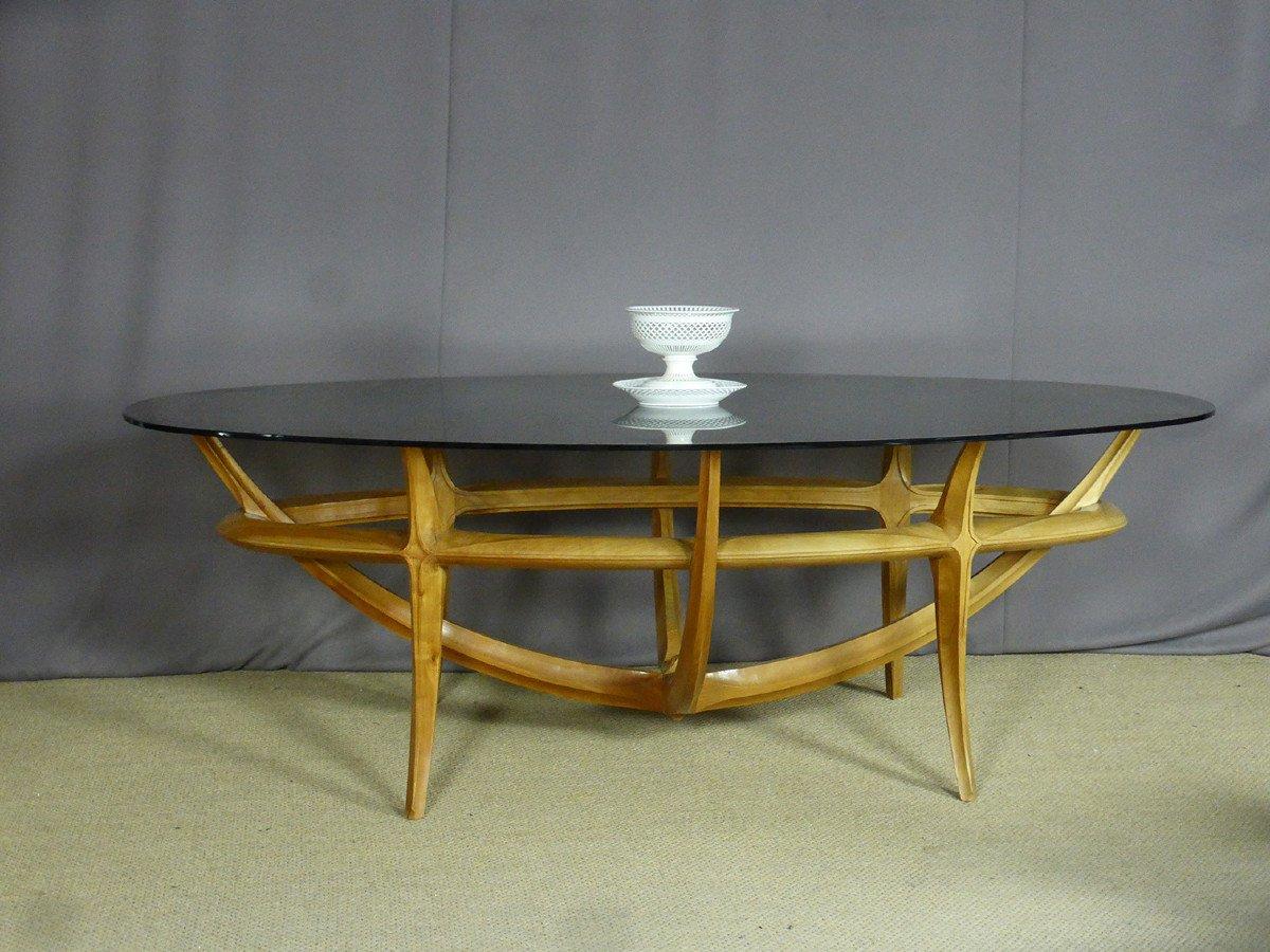 20th century Vincent Gonzalez Dining room Table with Six chairs, 1960s For Sale 6