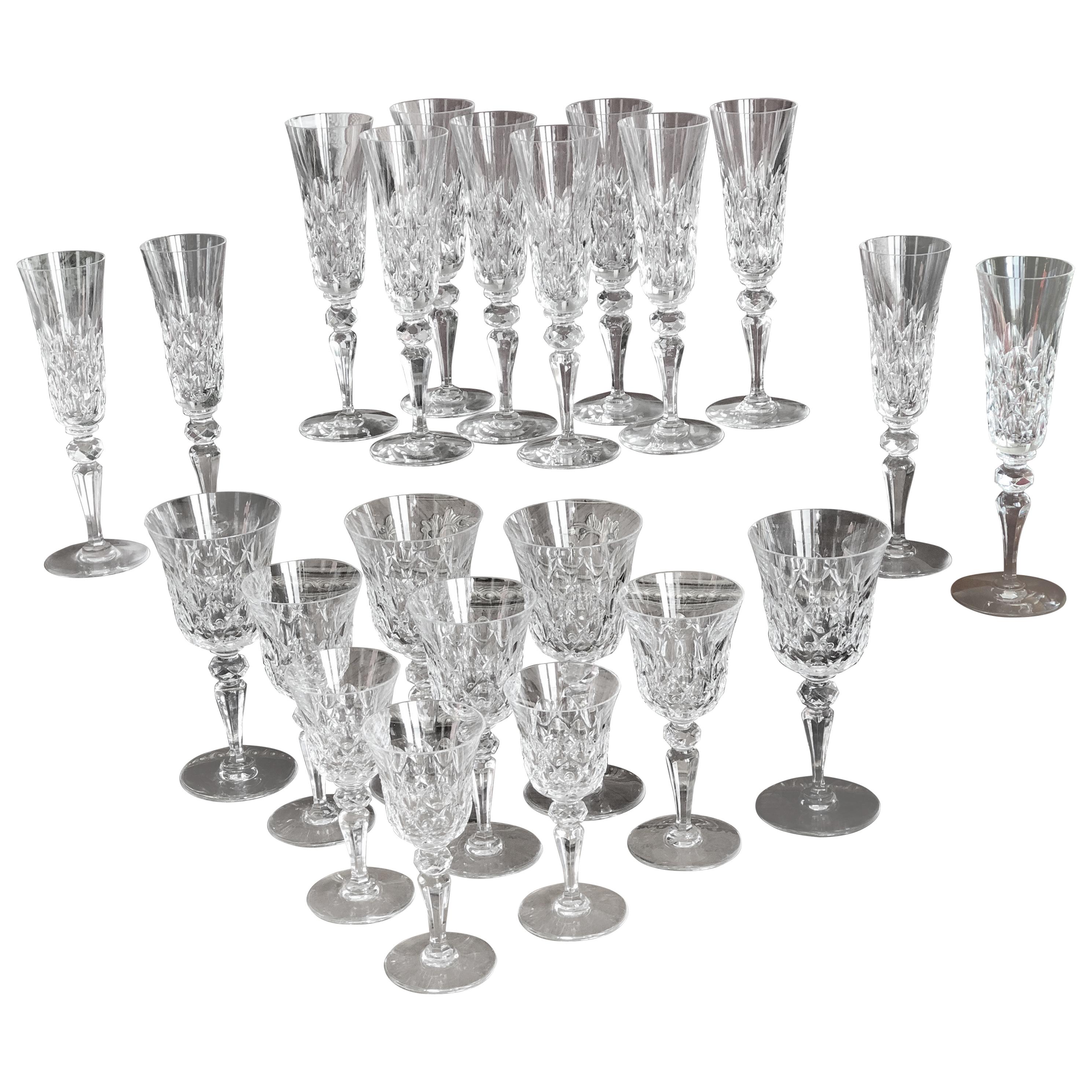 20th Century Vintage 36 Pieces Crystal Table Service by Baccarat