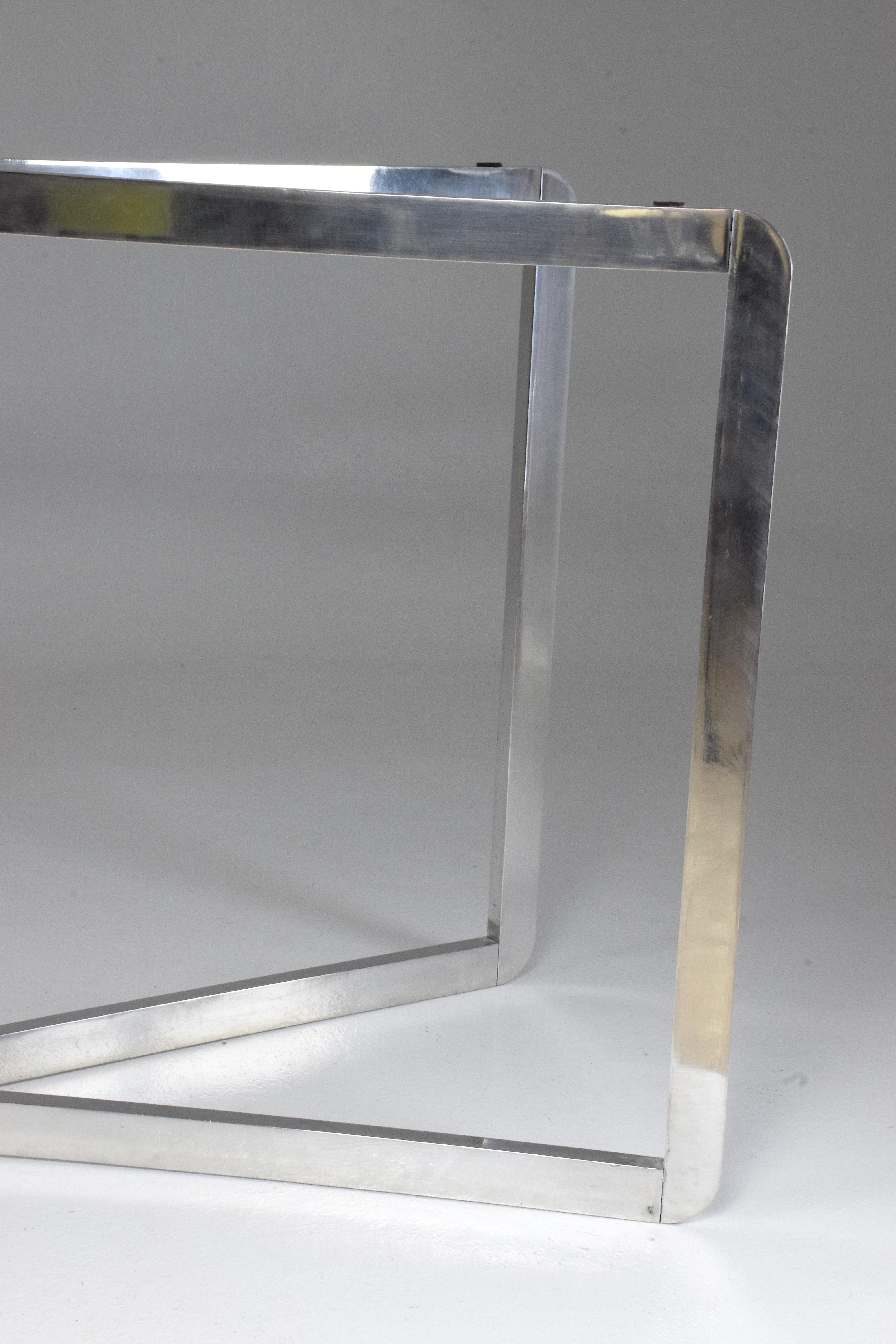 20th Century Vintage Folding Aluminium Console Table by Michel Boyer, 1970s 5