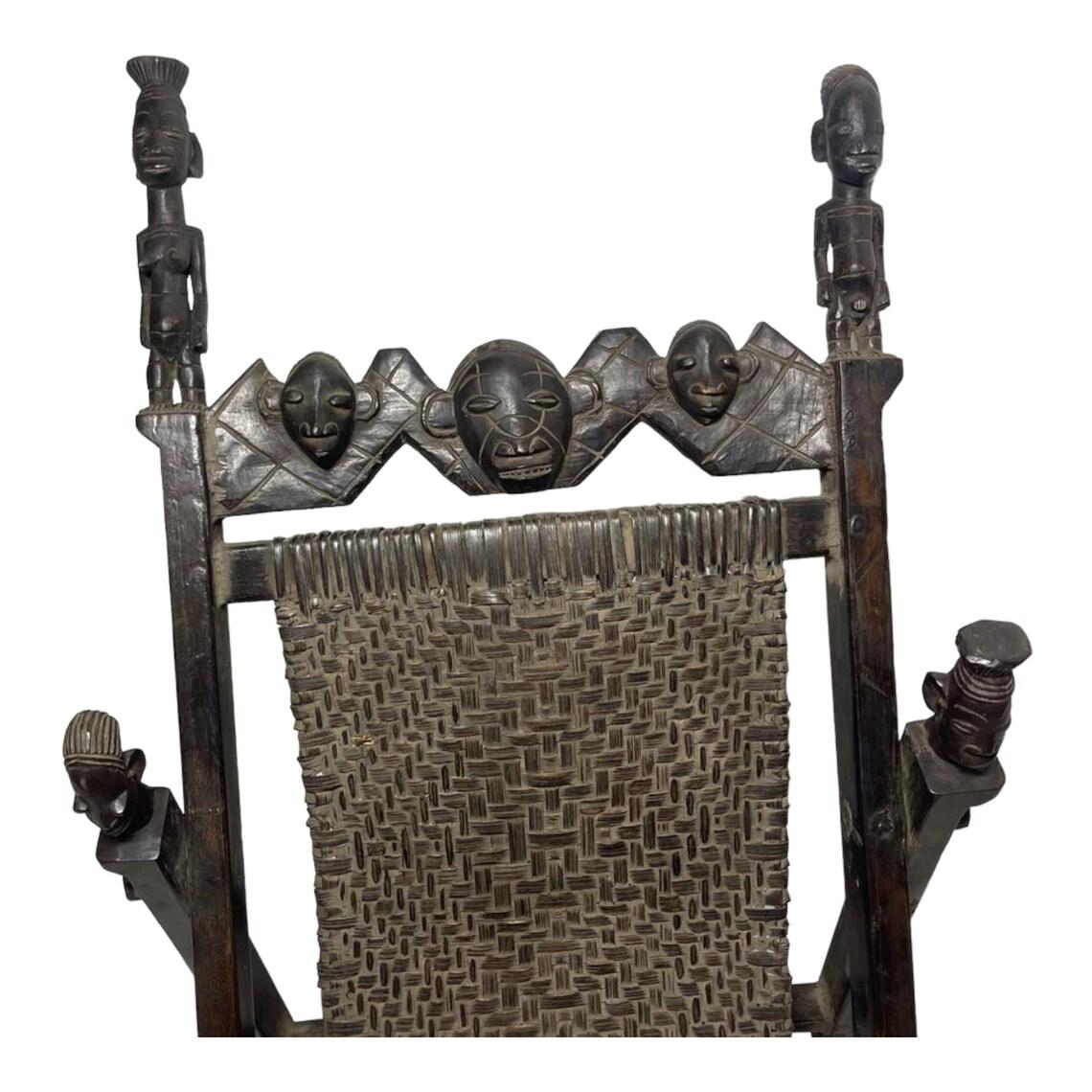 Tribal 20th Century Vintage African Mangbetu Royal Chair For Sale