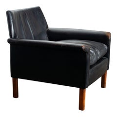 20th Century Vintage Black Leather Armchair