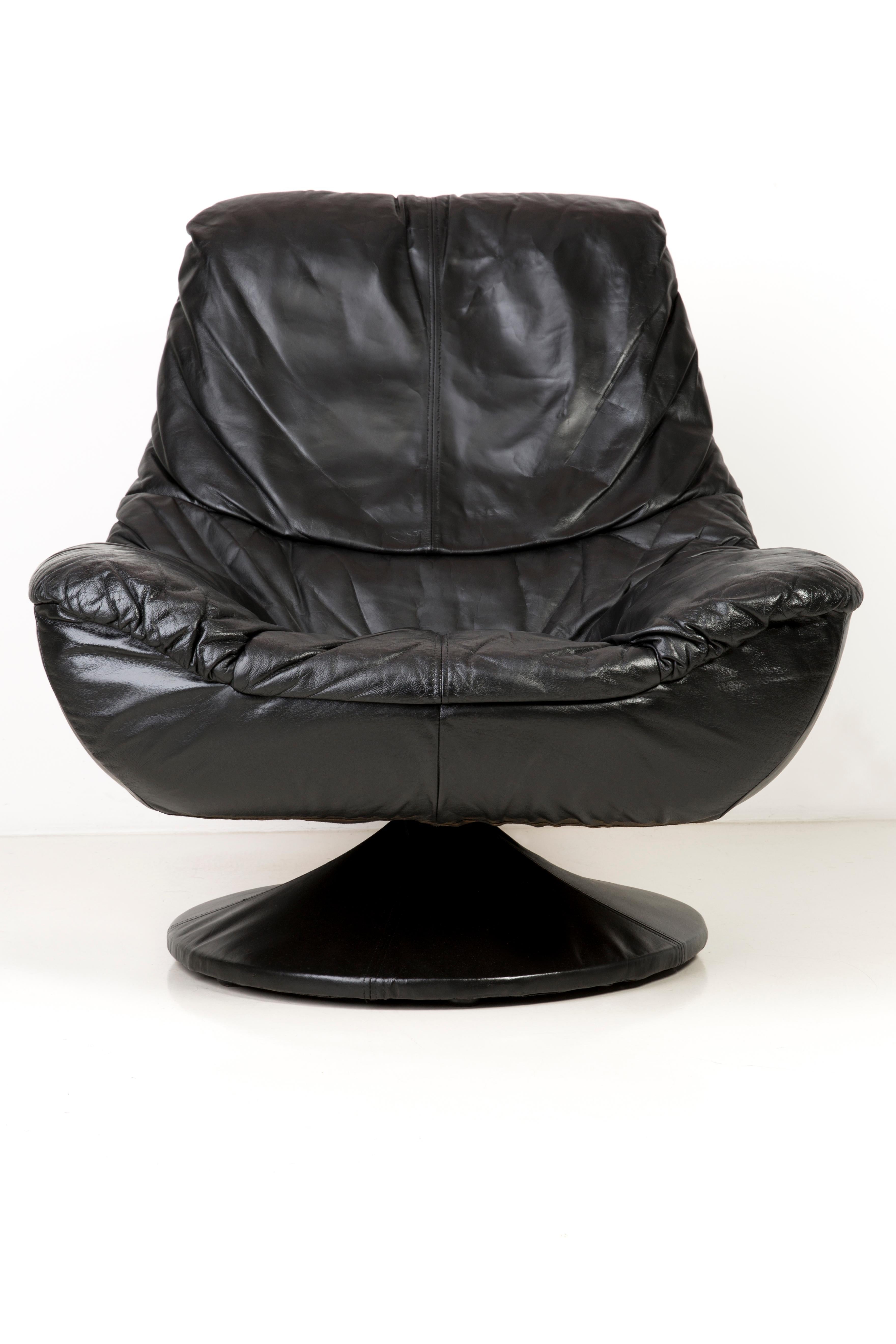 vintage leather swivel chair