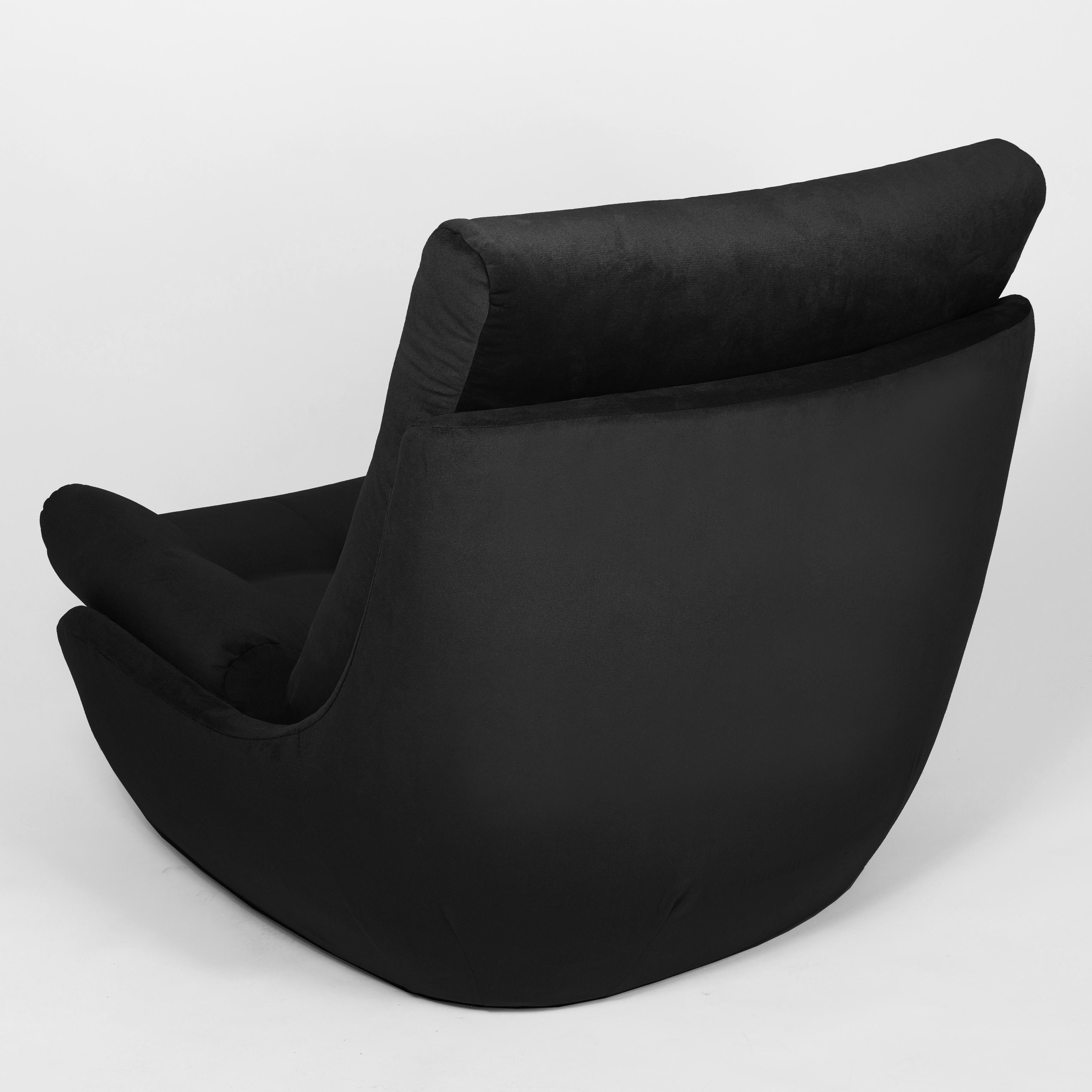 20th Century Vintage Black Velvet Giant Atlantis Armchair, 1960s For Sale 1