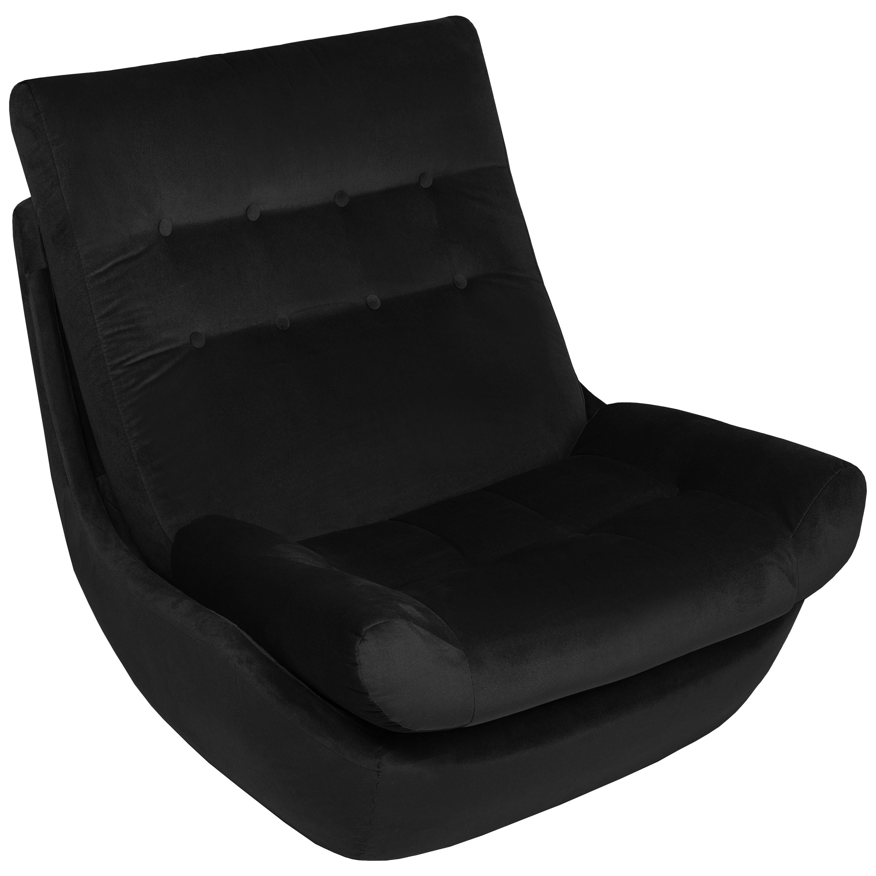 20th Century Vintage Black Velvet Giant Atlantis Armchair, 1960s