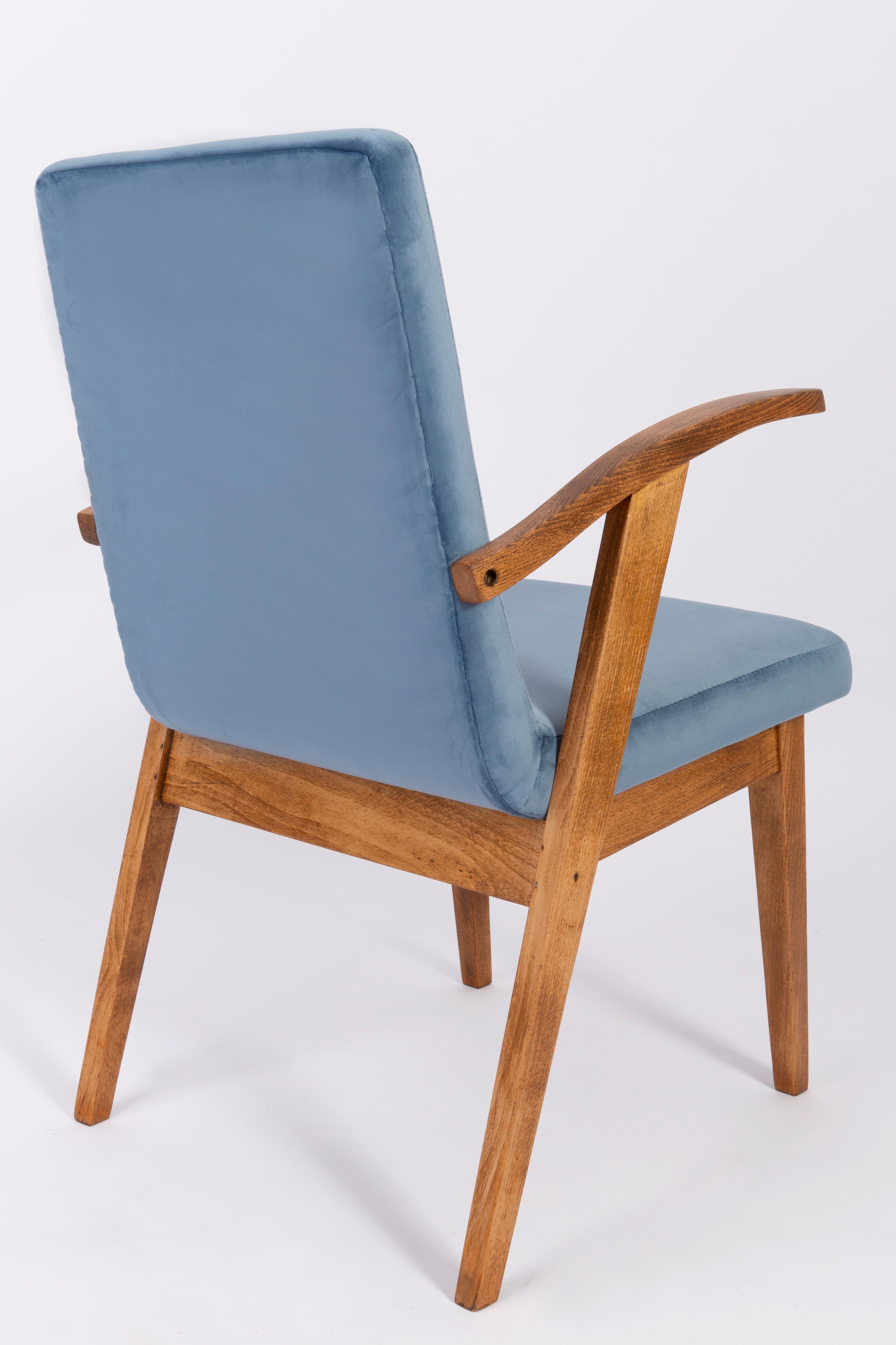 20th Century Vintage Blue Armchair by Mieczyslaw Puchala, 1960s For Sale 1