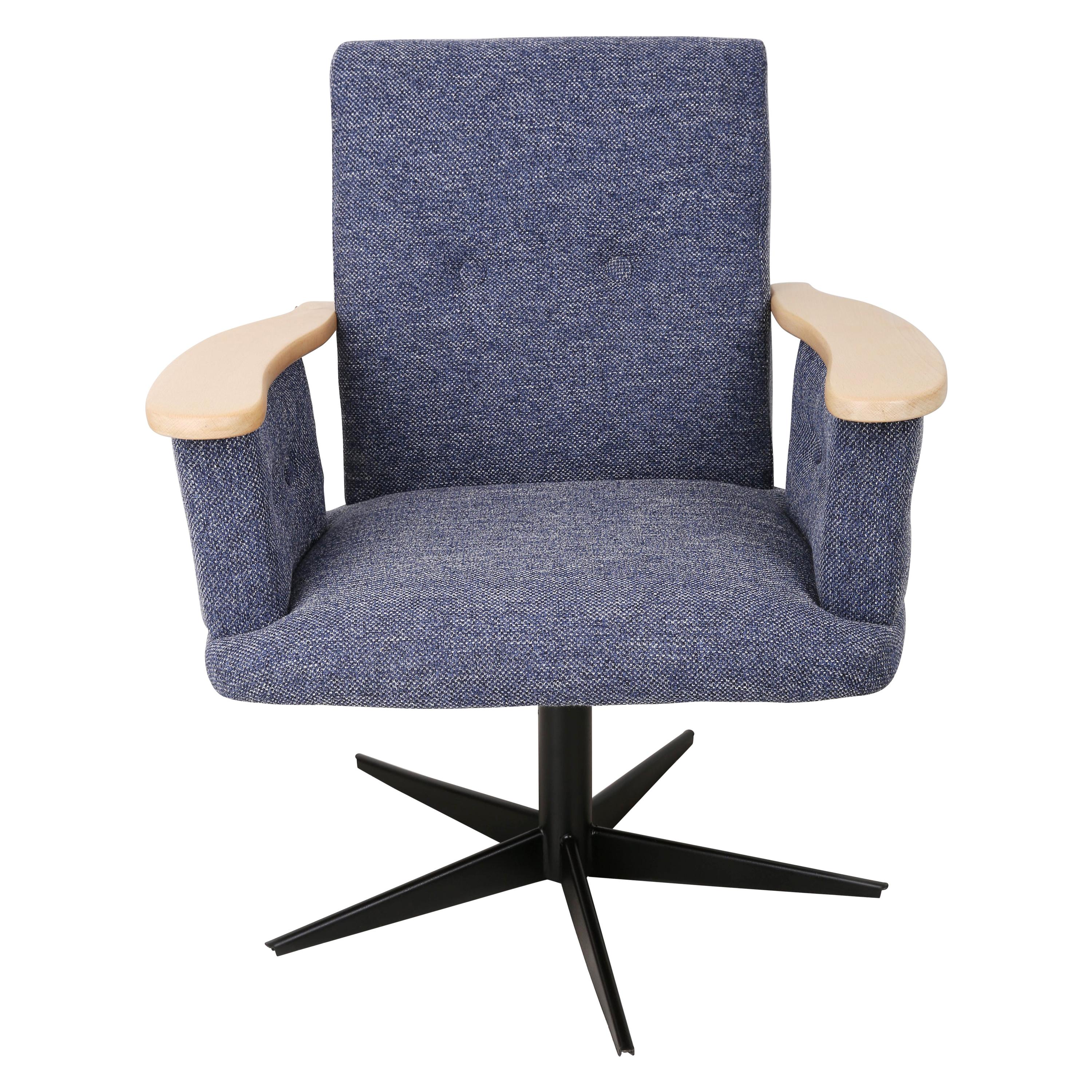 Fauteuil pivotant bleu vintage du XXe siècle, années 1960 en vente