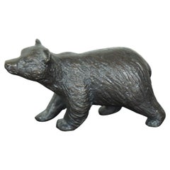 20th Century Vintage Bronze Bear Figurine Paperweight Sculpture Statue Wildlife