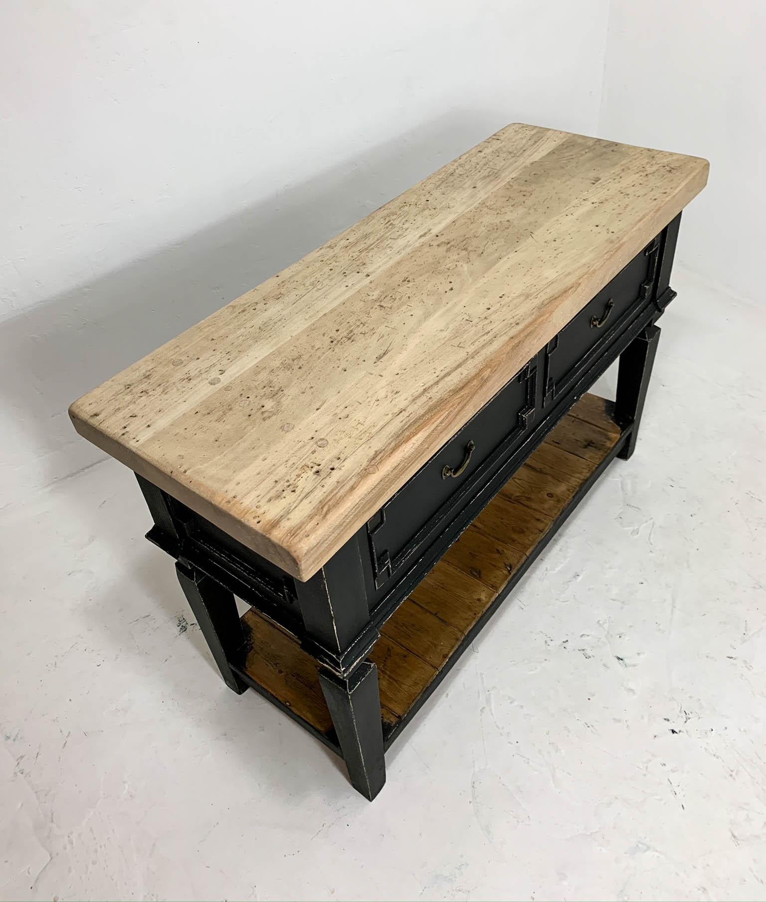 20th Century Vintage Chopping Block Worktable Butcher Block Kitchen Island 3