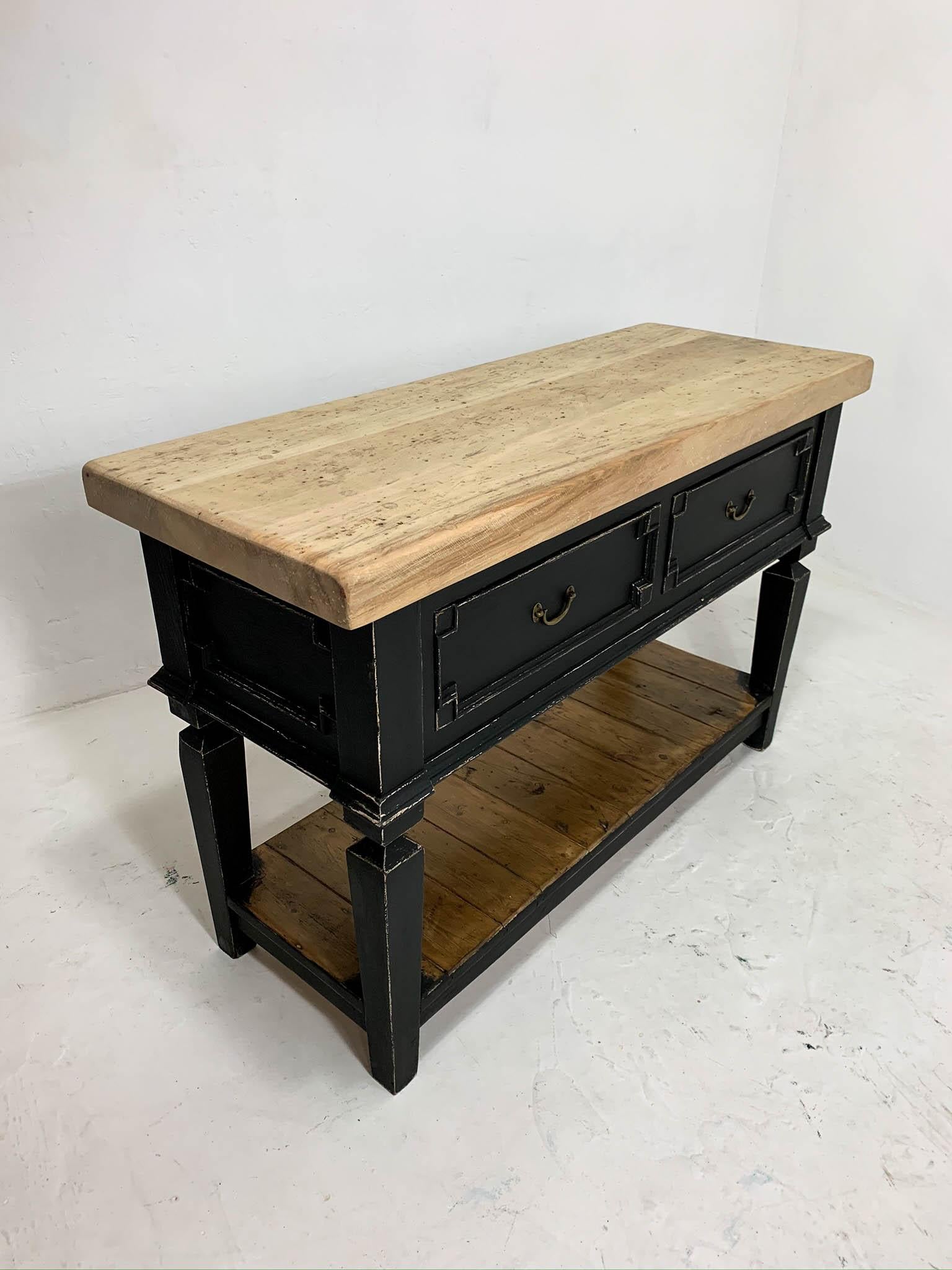 20th Century Vintage Chopping Block Worktable Butcher Block Kitchen Island 4