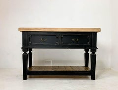 20th Century Vintage Chopping Block Worktable Butcher Block Kitchen Island