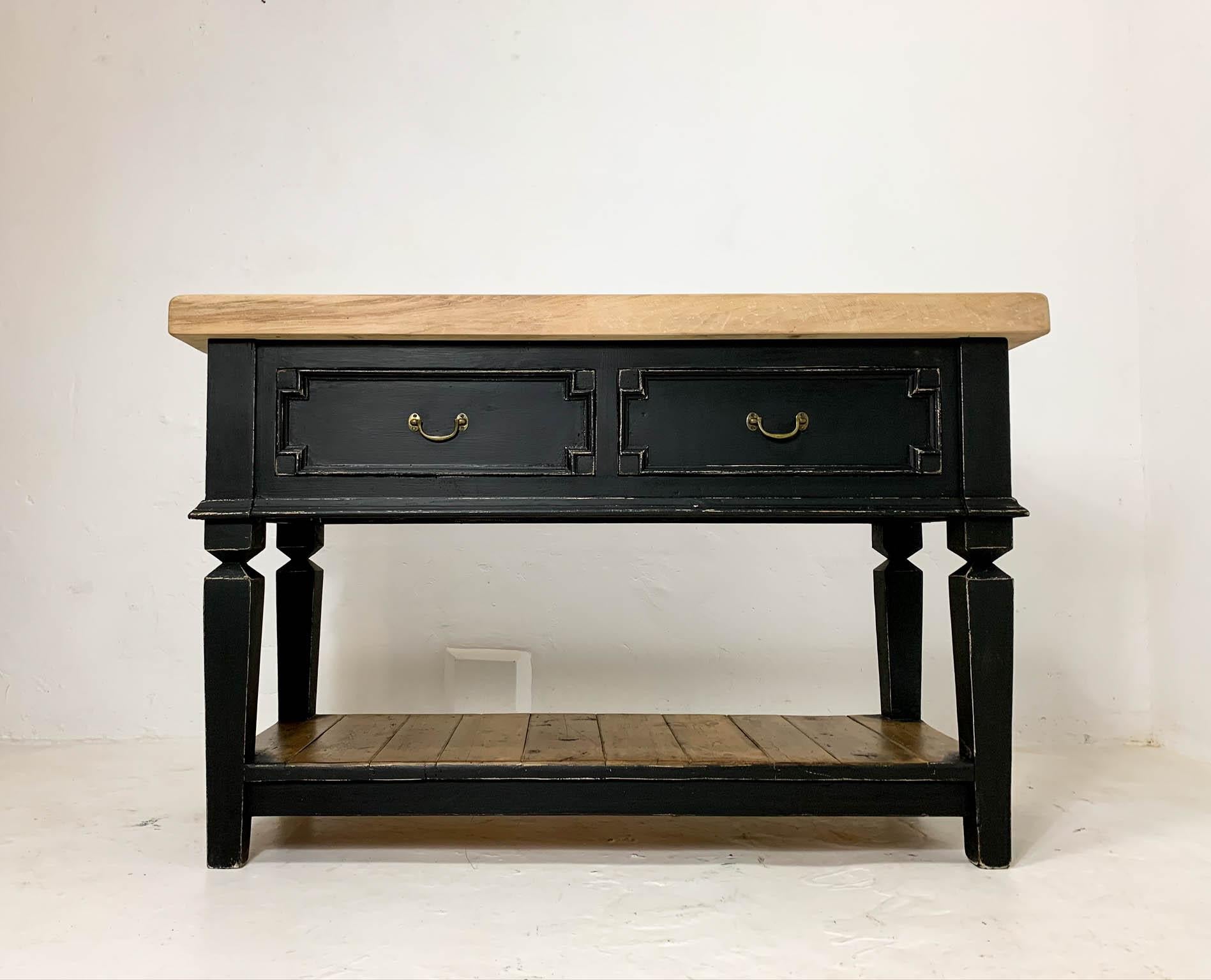 butcher block buffet table