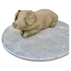 20th Century Vintage Concrete Garden Pig Statue