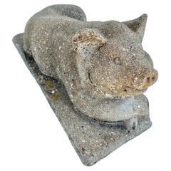 20th Century Vintage Concrete Garden Pig Statue