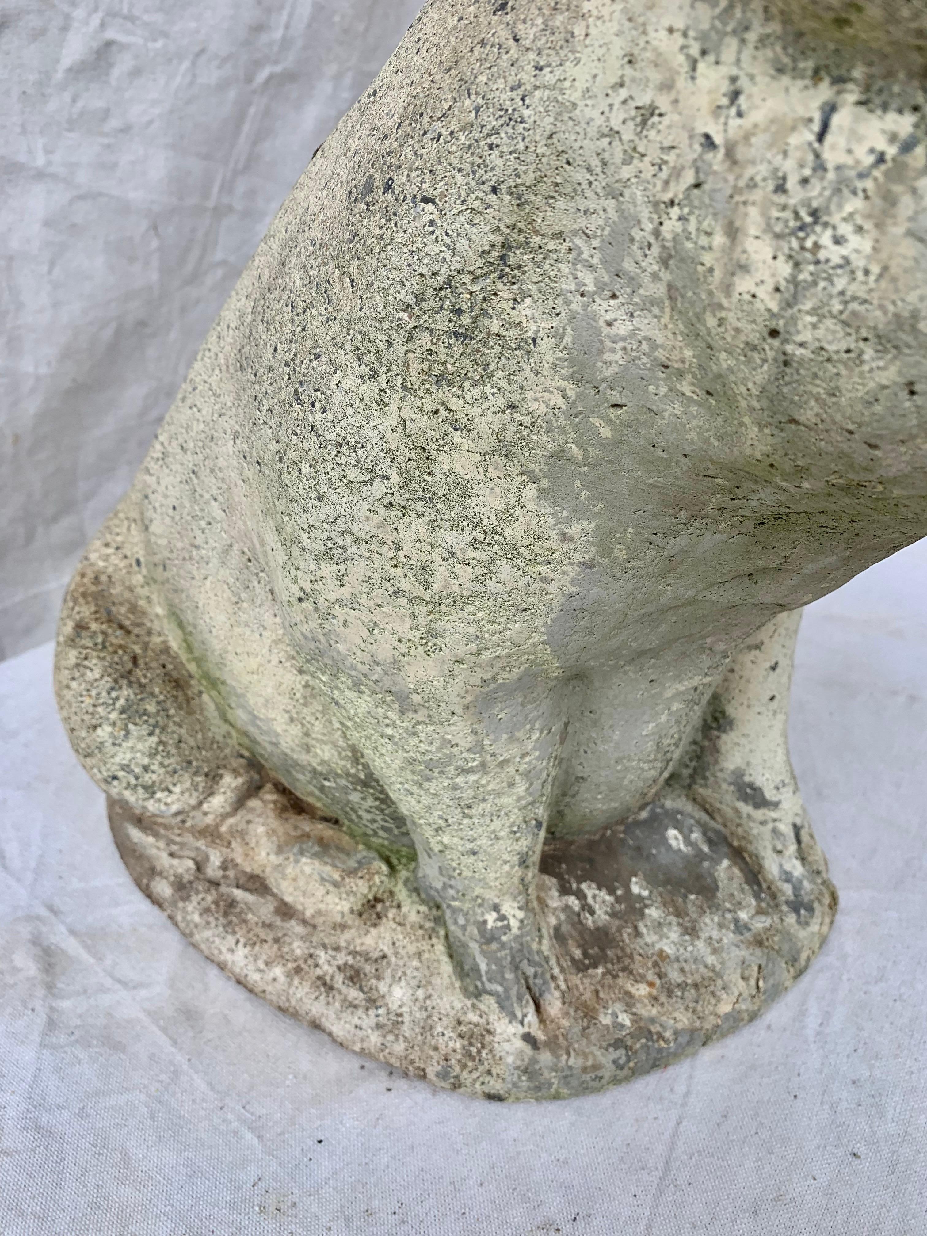 20th Century Vintage Concrete Garden Pig Statue In Good Condition In Burton, TX