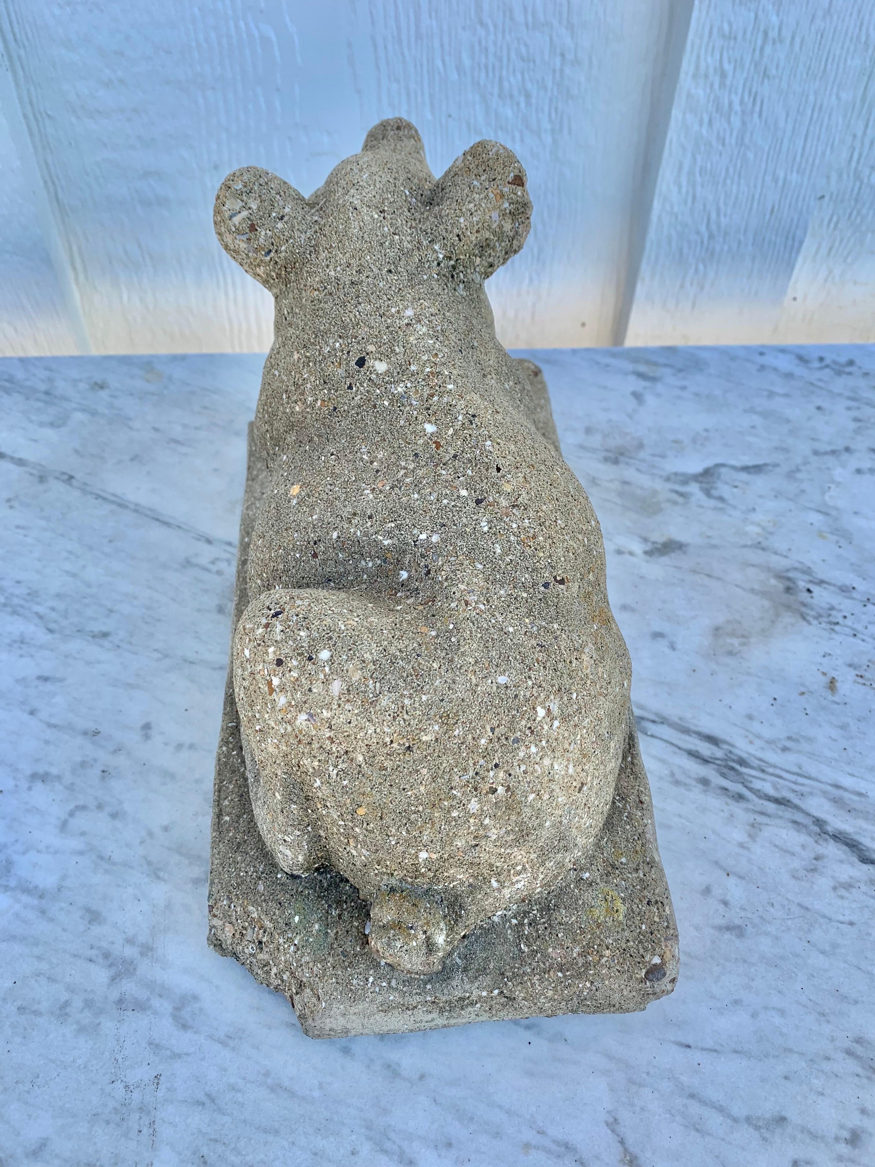 20th Century Vintage Concrete Garden Pig Statue In Good Condition In Burton, TX