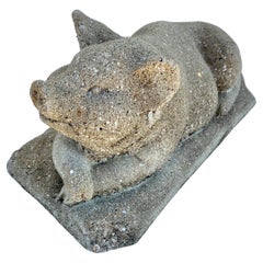 20th Century Vintage Concrete Garden Pig Statue