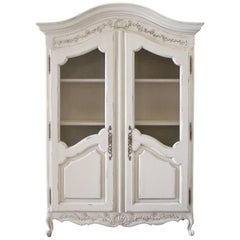 20th Century Vintage Country French Style Display Cupboard Armoire