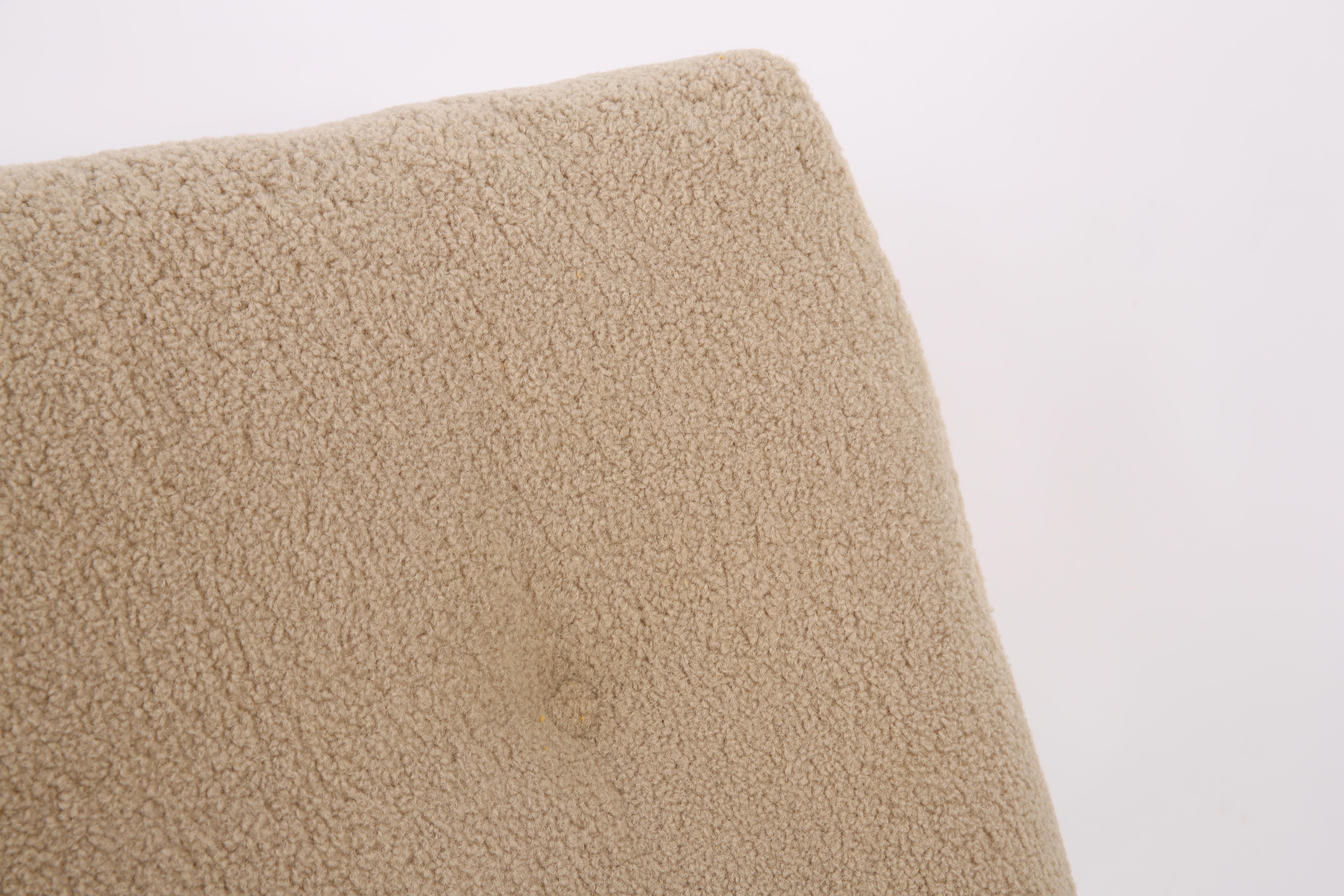 Velvet 20th Century Vintage Creme Boucle Atlantis Big Armchair, 1960s For Sale