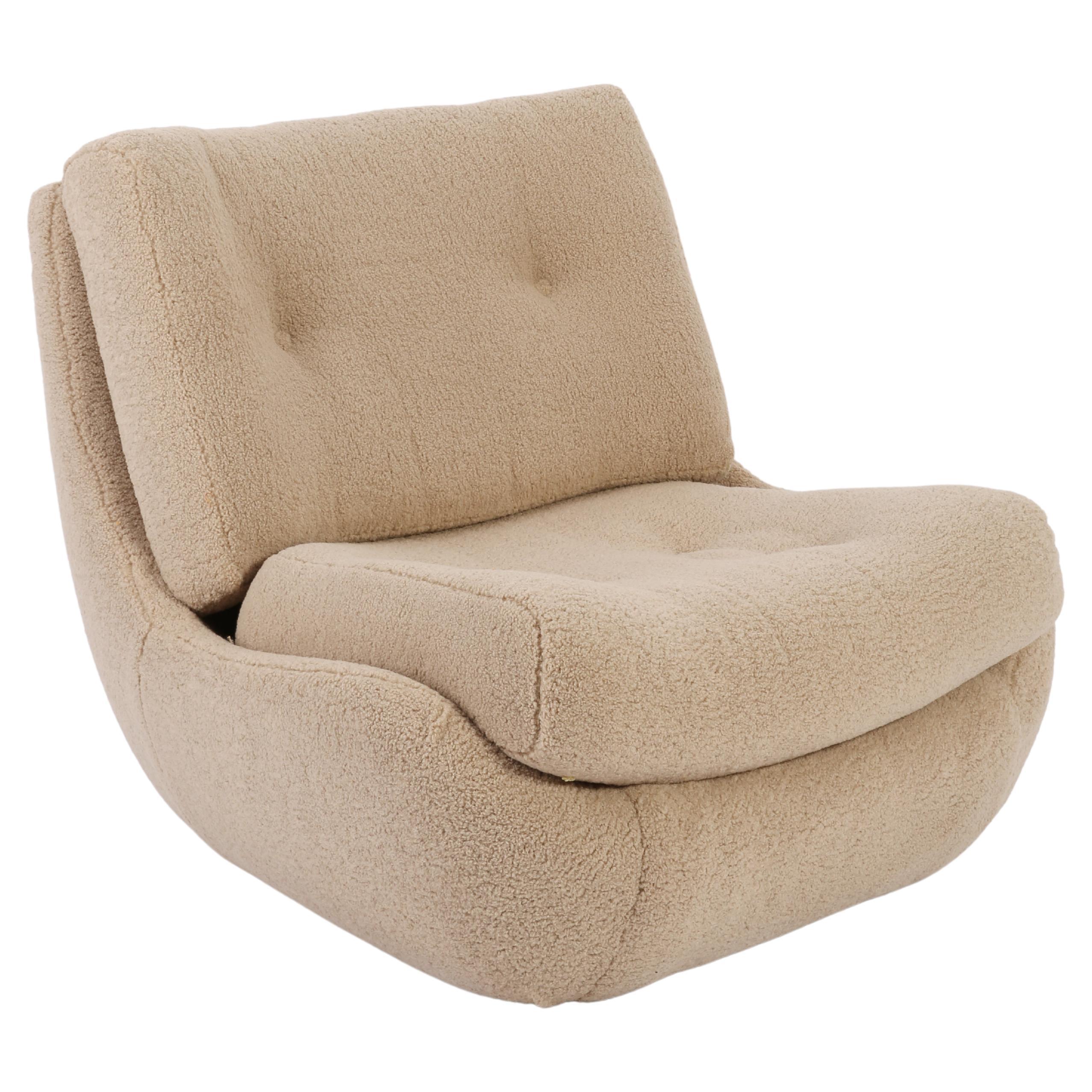 20th Century Vintage Creme Boucle Atlantis Big Armchair, 1960s