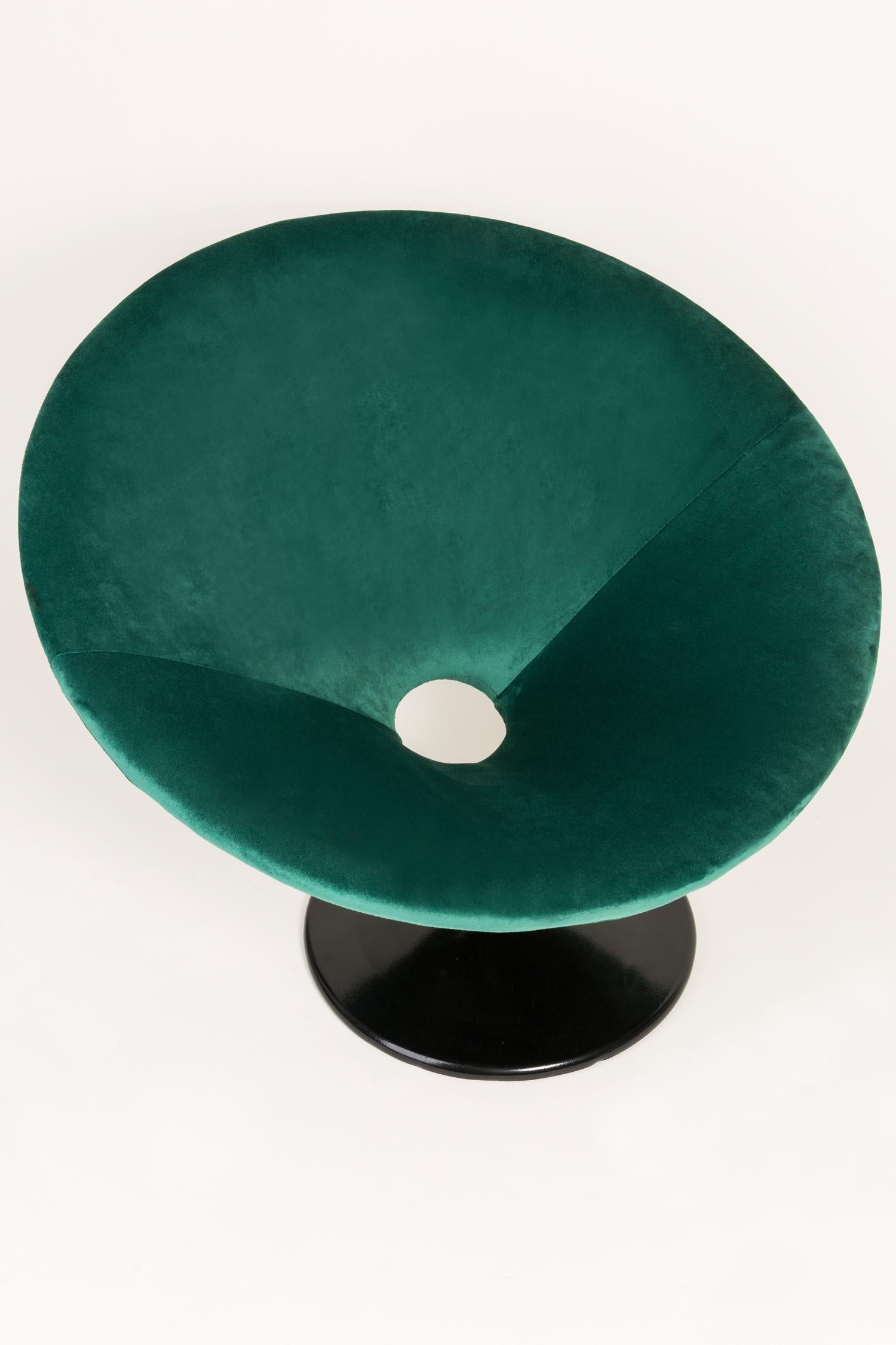 20th Century Vintage Dark Green Swivel Armchair, 1960s For Sale 1