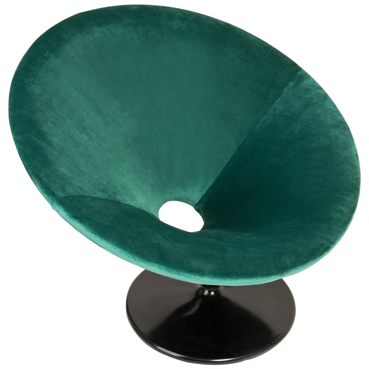 20th Century Vintage Dark Green Swivel Armchair, 1960s