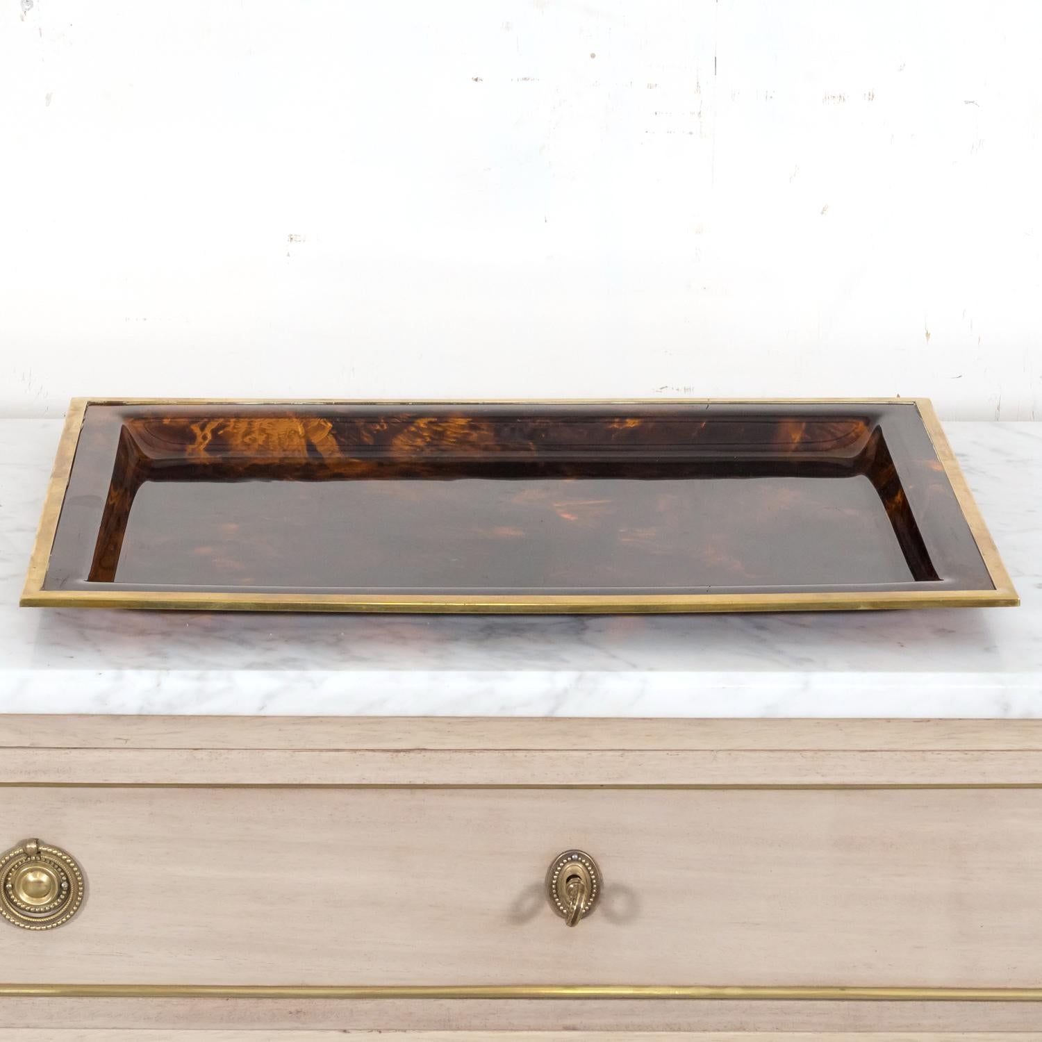 Late 20th Century 20th Century Vintage Dior Faux Tortoiseshell Lucite Serving Tray