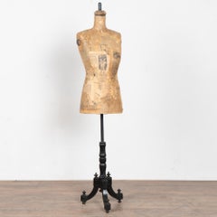 20th Century Vintage Dressmaker's Mannequin Covered in Old Newsprint