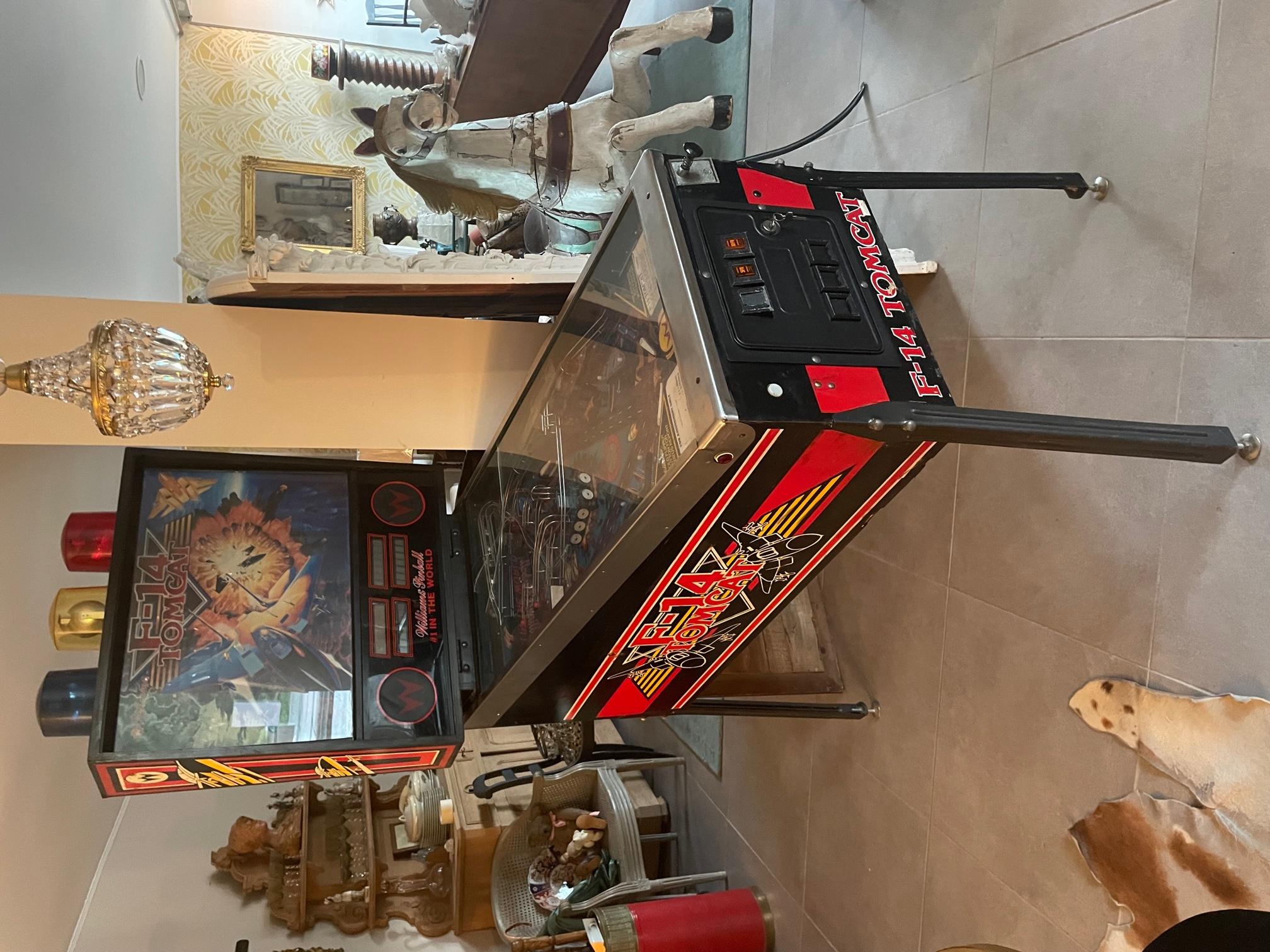 F-14 Tomcat is a pinball machine designed by Steve Ritchie and released by Williams Electronics in 1987. It features an F-14 Tomcat theme and was advertised with the slogan “It’s fast. It’s furious. And it fights back!”
Players assume the role of a