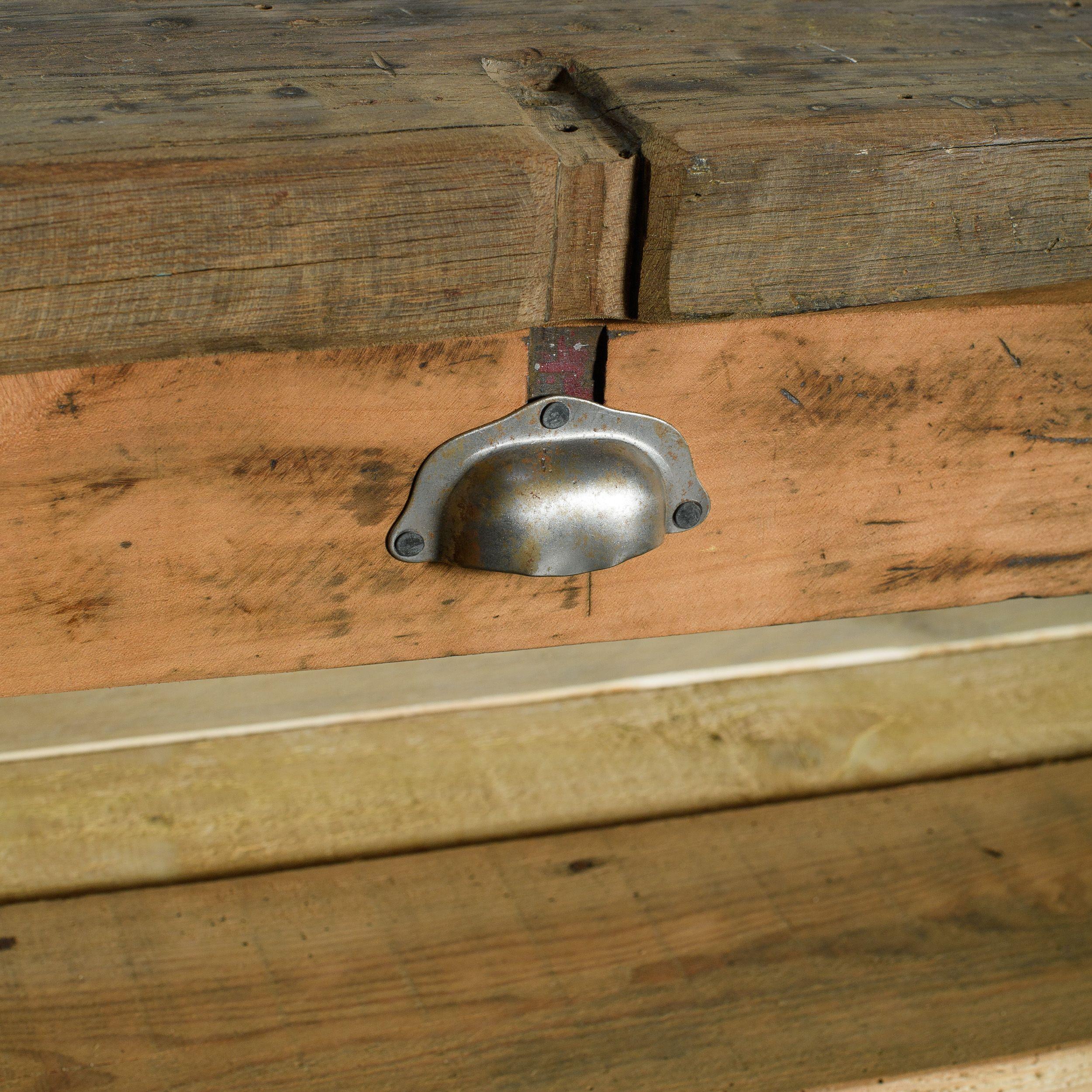 Wood 20th Century Vintage French Double Drawer Island For Sale