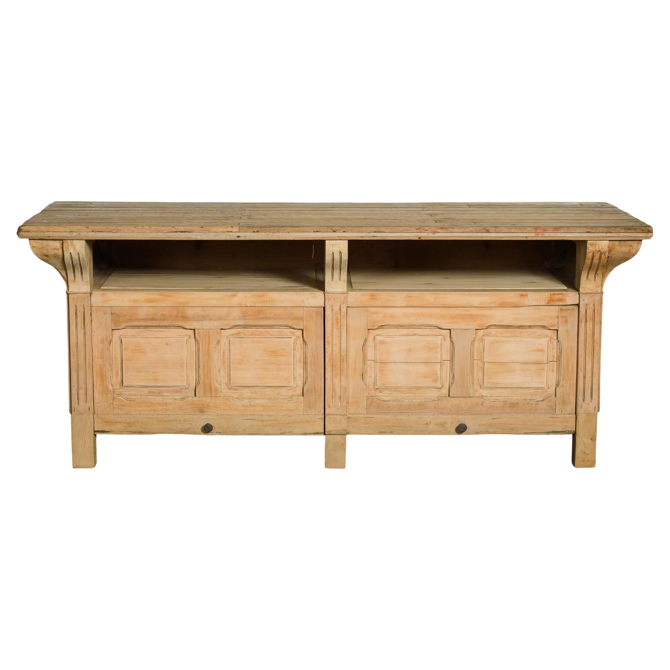 20th Century Vintage French Oak Counter