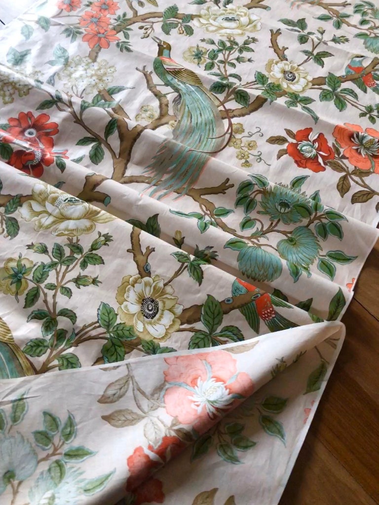 Cotton Silk Antique Striped Fabric Pre cut 1 Meter FAB76