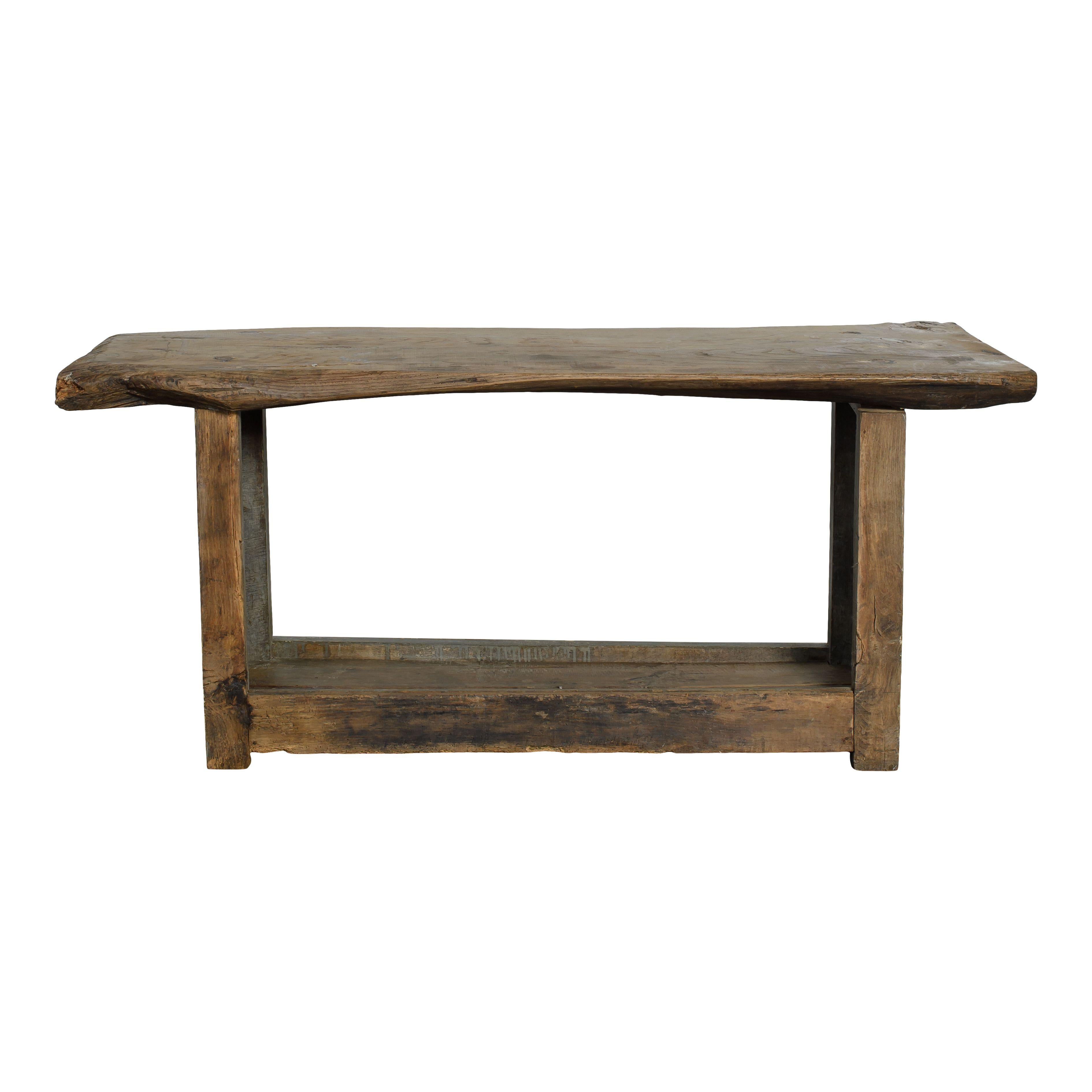 20th Century Vintage French Wood Console Table In Good Condition For Sale In Fullerton, CA