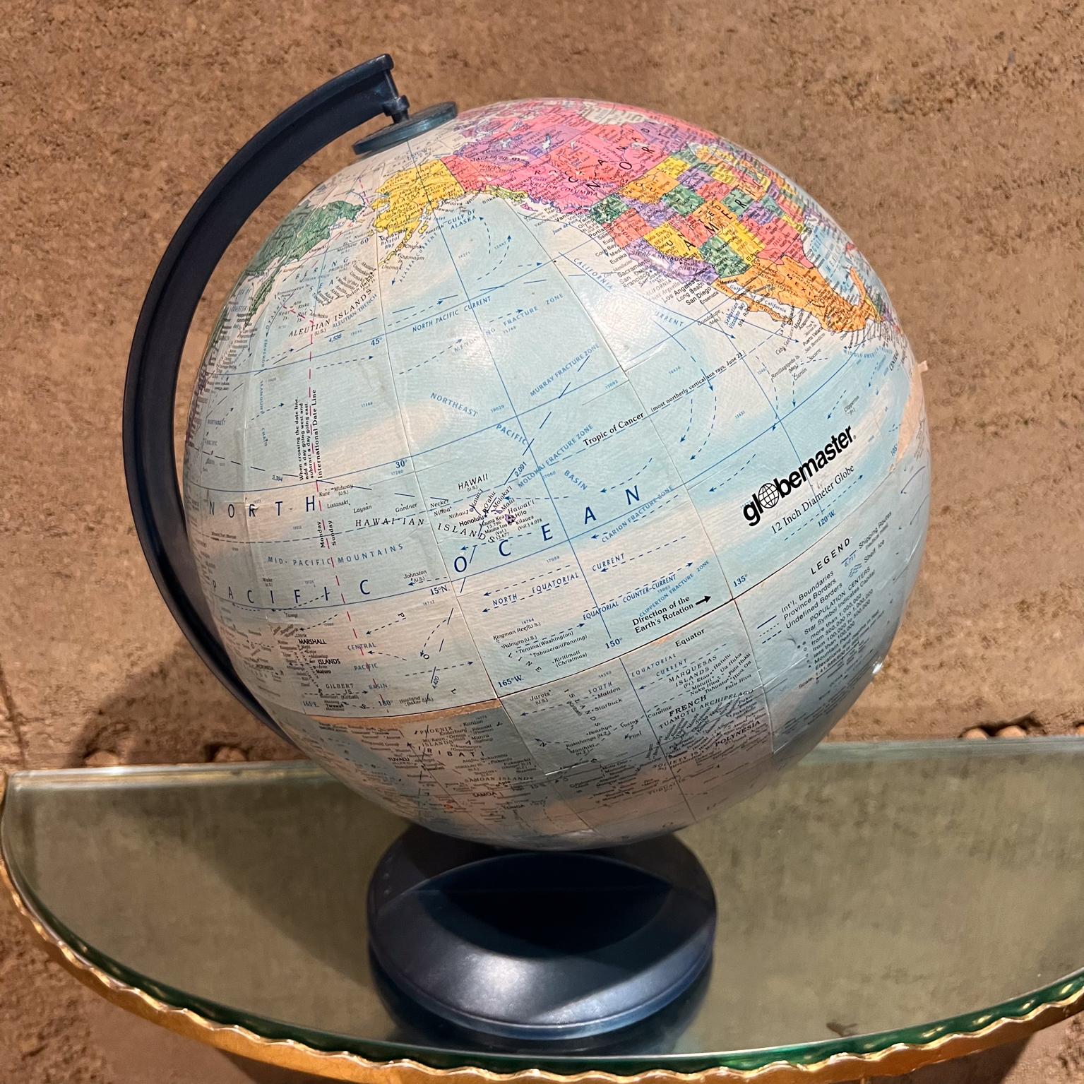20th Century Vintage Globemaster World Globe
 15.5 h x 13 d x. 11.5 w
Paper Plastic
Some damage to paper.
Unrestored original vintage condition.
Refer to images
