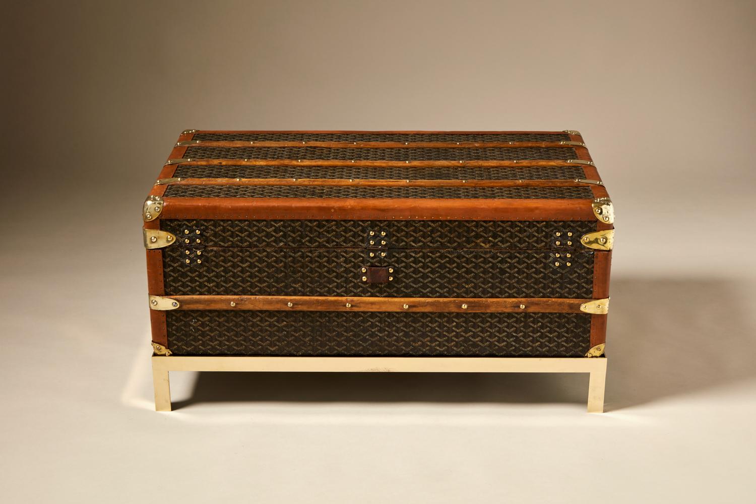 French 20th Century Vintage Goyard Trunk, circa 1920-1930 For Sale