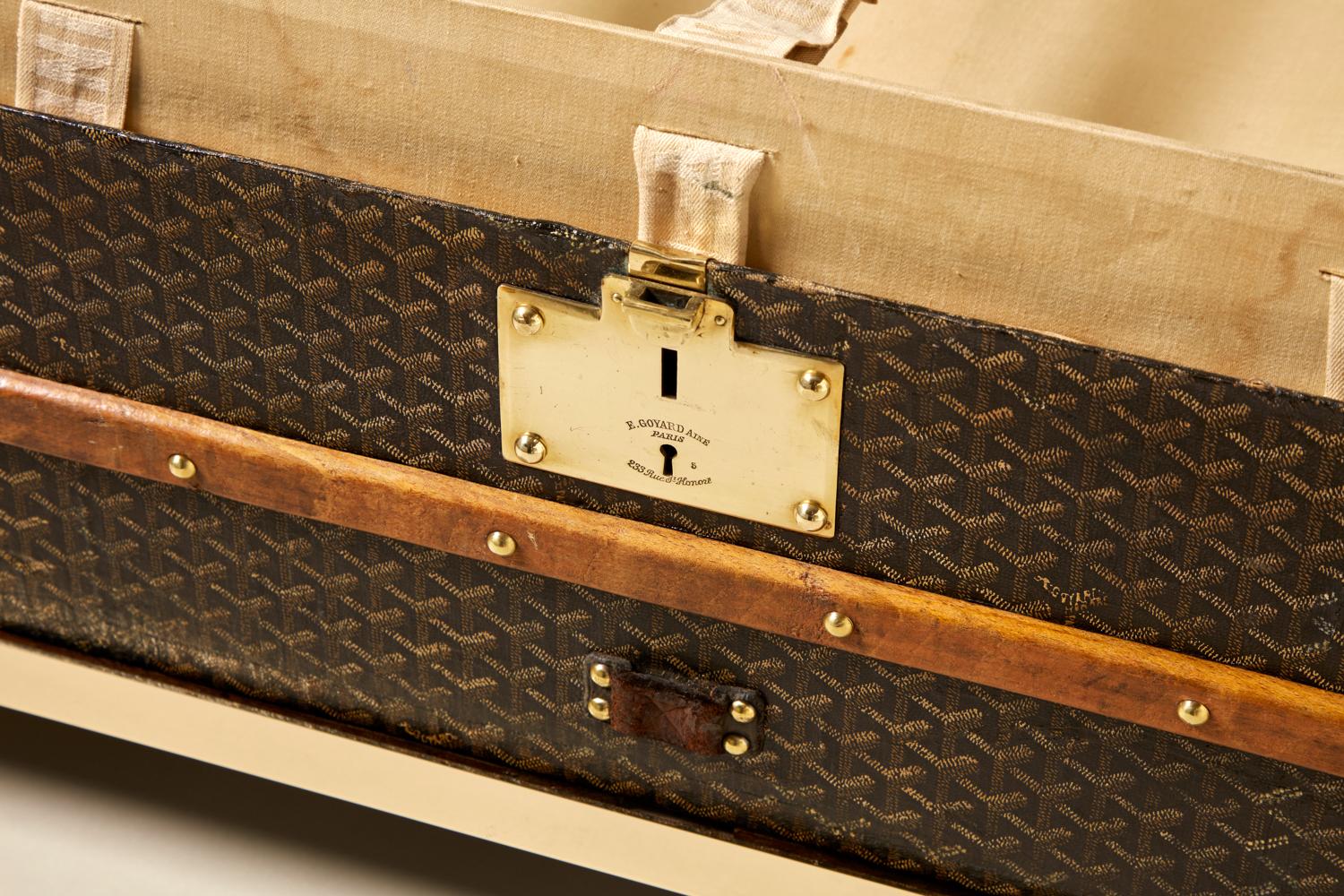 Leather 20th Century Vintage Goyard Trunk, circa 1920-1930 For Sale