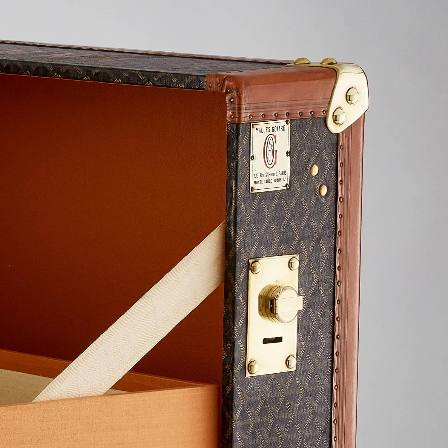 20th Century Vintage Goyard Wardrobe Trunk, French, circa 1930-1935 In Excellent Condition For Sale In London, GB