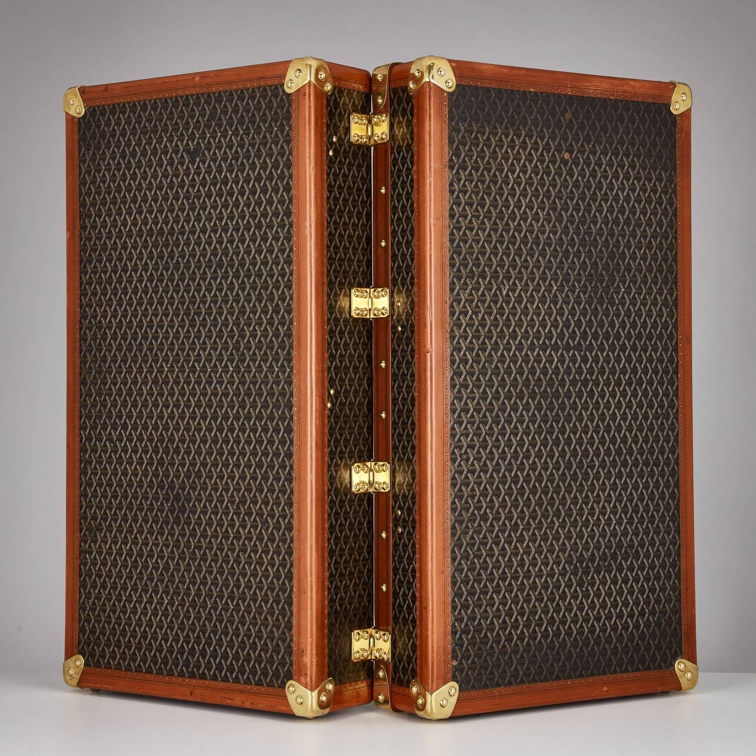 20. Jahrhundert Vintage Goyard Garderobe Koffer:: Französisch:: ca. 1930-1935 im Angebot 3