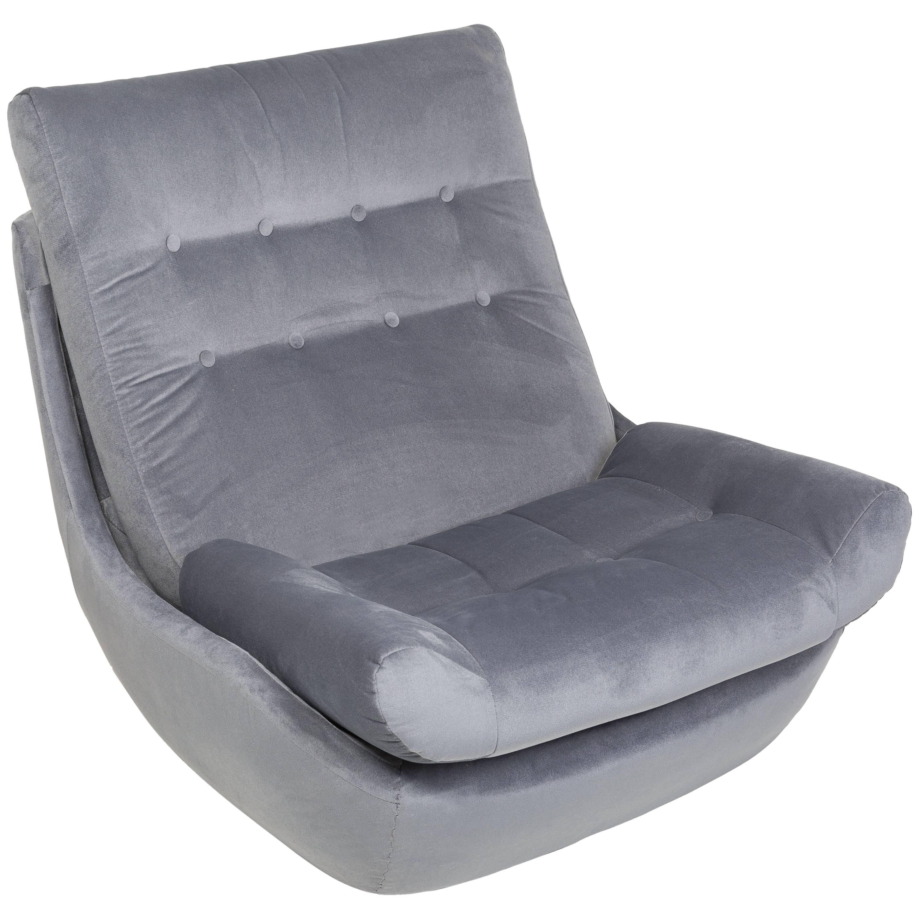 Giant Atlantis Sessel aus grauem Samt des 20. Jahrhunderts, 1960er Jahre im Angebot
