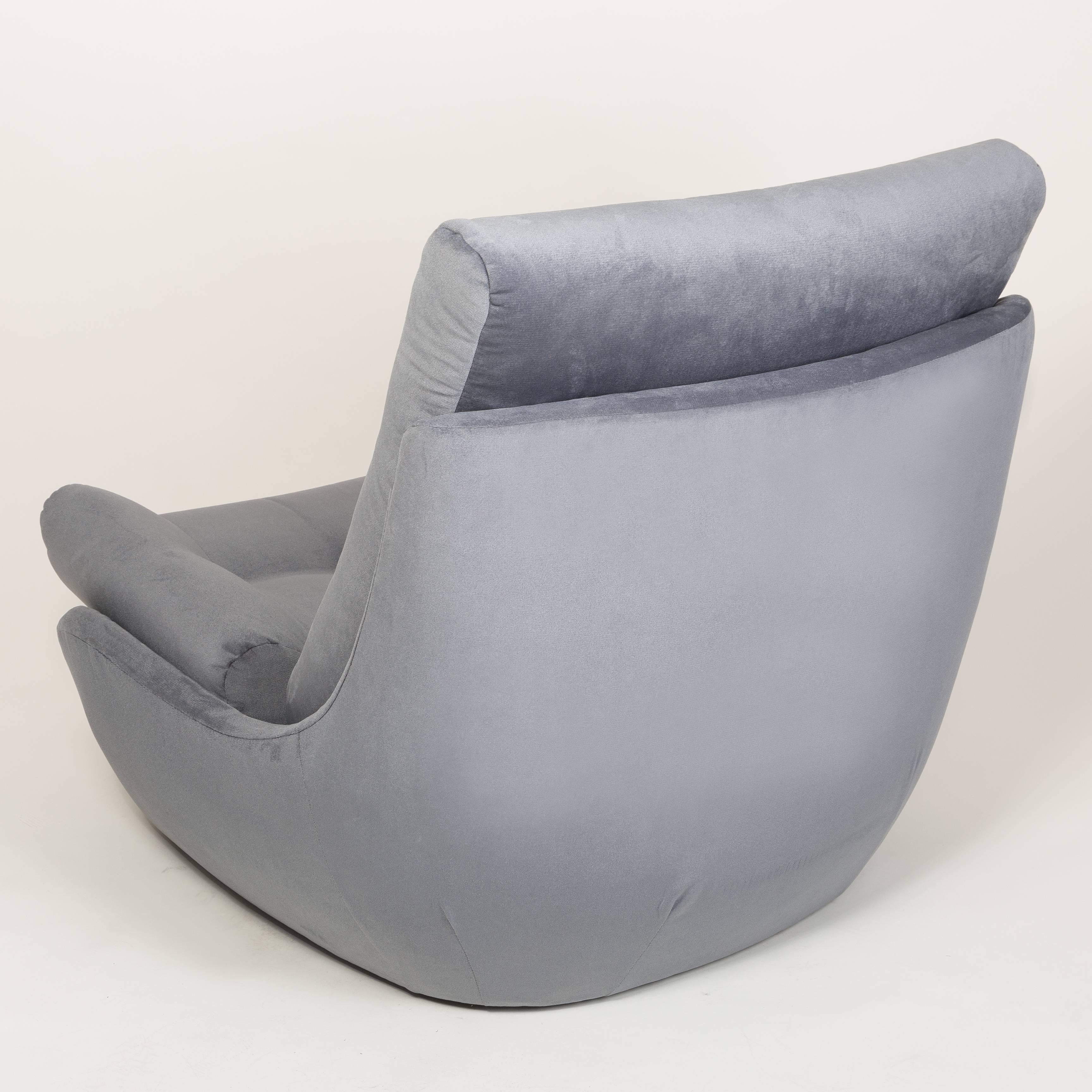 20th Century Vintage Gray Velvet Giant Atlantis Armchair, 1960s In Excellent Condition In 05-080 Hornowek, PL