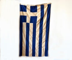 20th Century Vintage Greek Flag by Defiance, Cotton Bunting