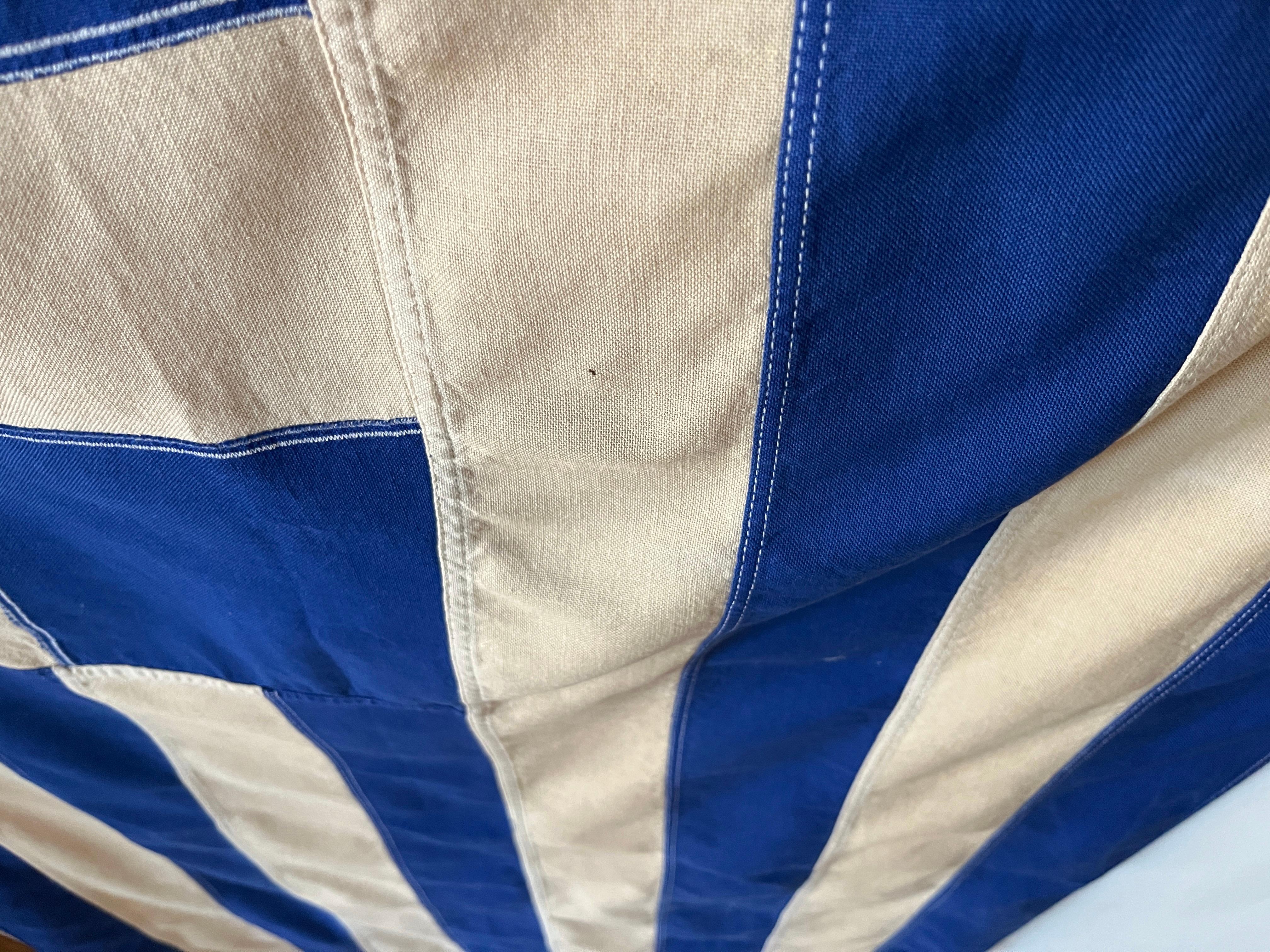 American 20th Century Vintage Greek Flag by Defiance, Cotton Bunting