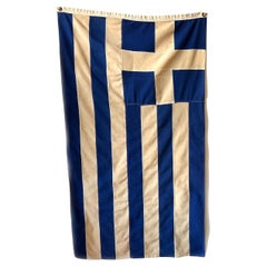 20th Century Vintage Greek Flag by Defiance, Cotton Bunting