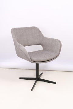 grauer Samt-Drehsessel des 20. Jahrhunderts:: 1960er Jahre