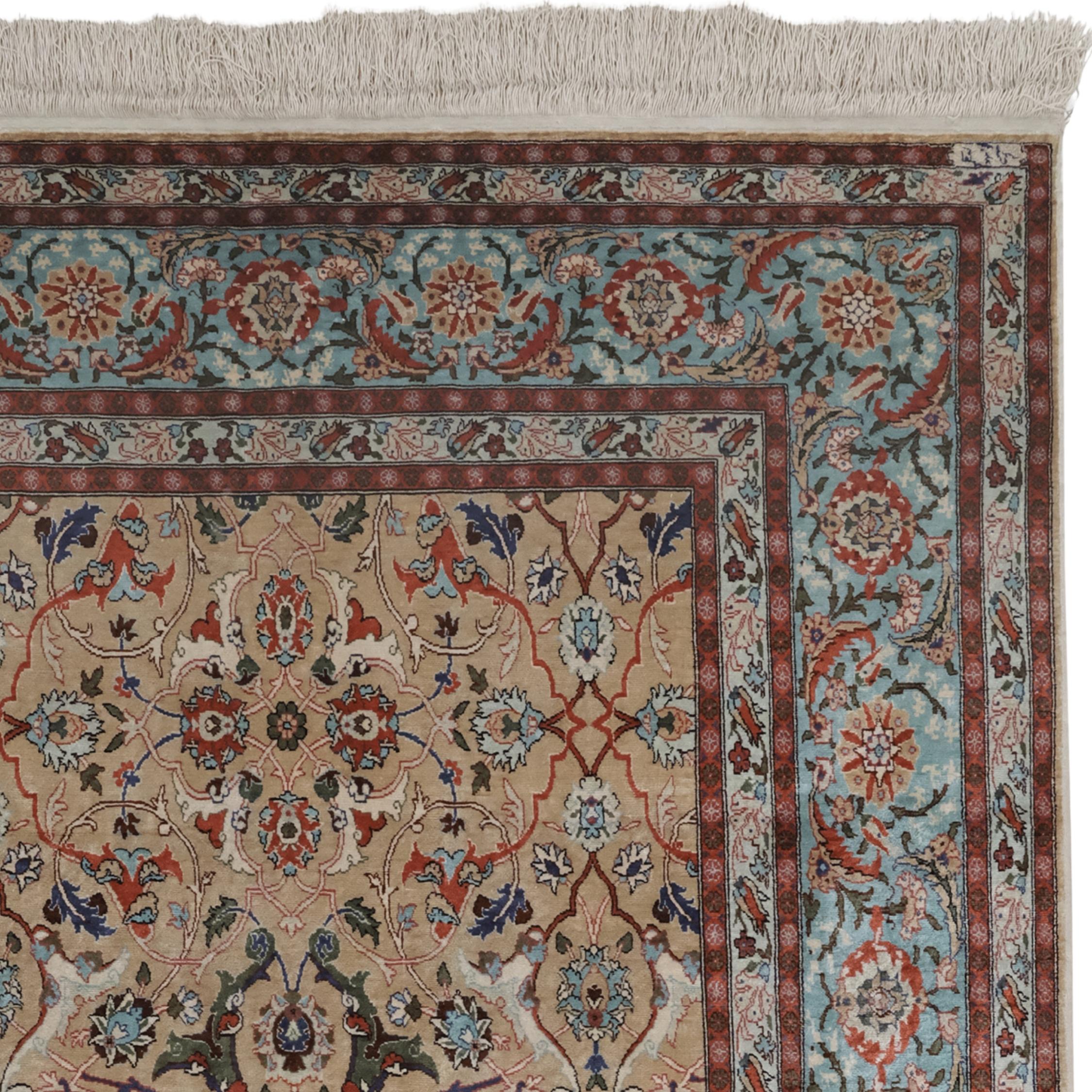 Vintage Hereke Teppich des 20. Jahrhunderts - Hereke Seidenteppich (Handgewebt) im Angebot