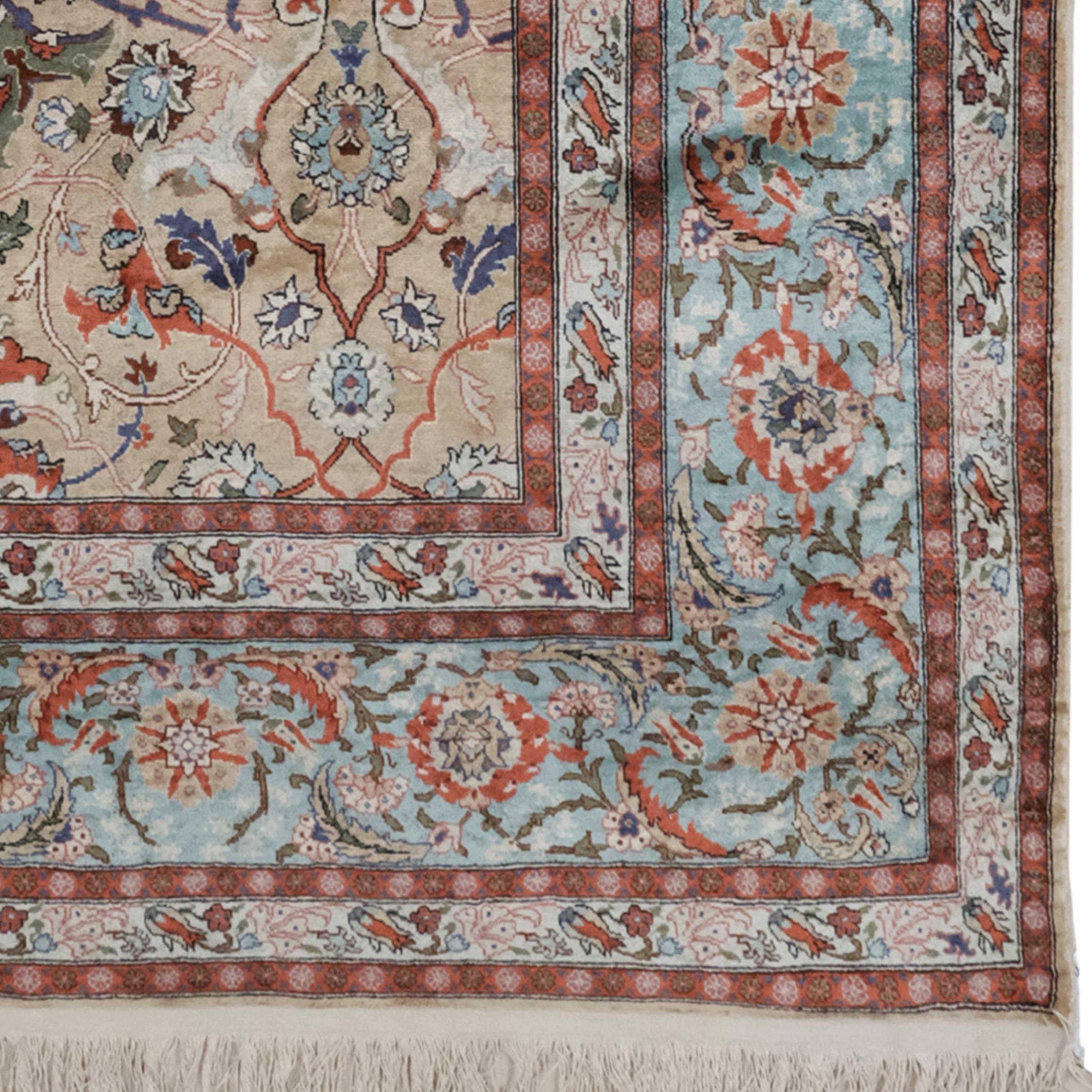 Vintage Hereke Teppich des 20. Jahrhunderts - Hereke Seidenteppich im Zustand „Gut“ im Angebot in Sultanahmet, 34