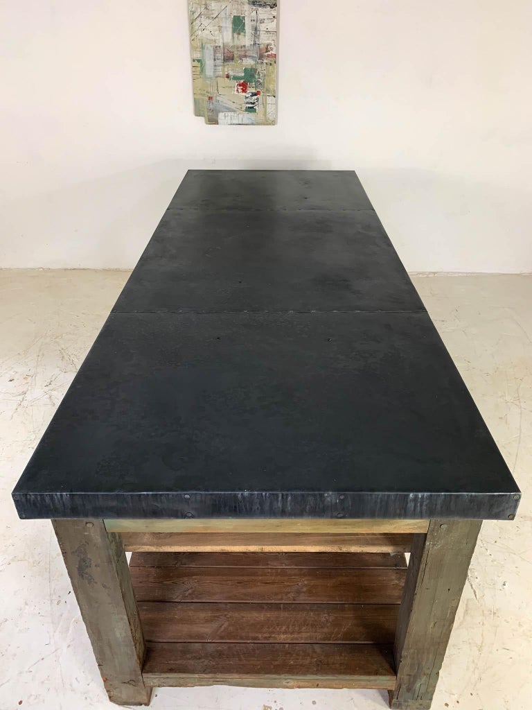 20th Century Vintage Industrial Zinc Top Carpenter's ...
