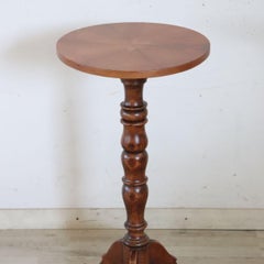 20th Century Vintage Italian Round Pedestal Table or Smoking Table